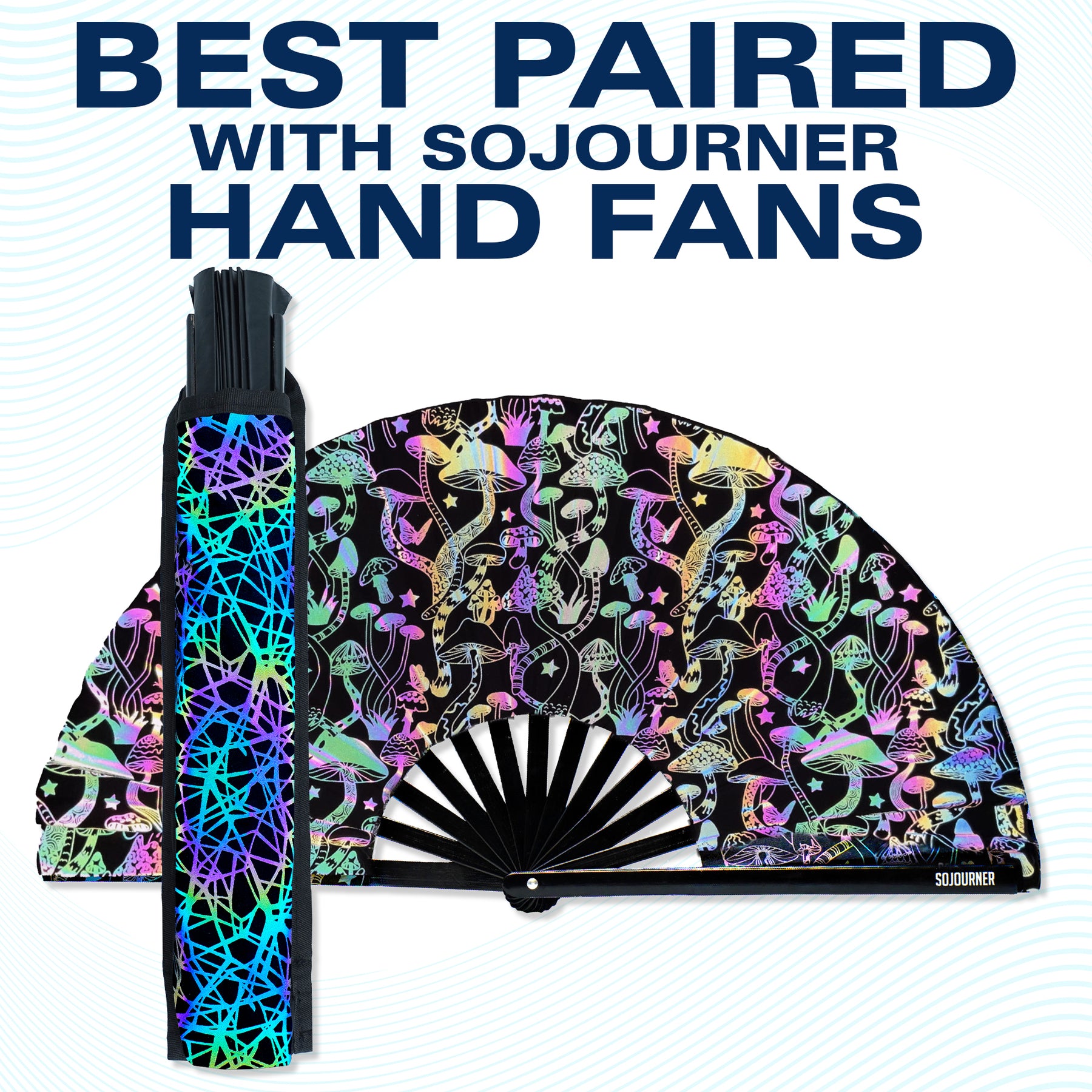 Rave Fan Holster - Rave Fan Holder - Rave Festival Accessories | Hand Fan Holder & Thigh Holster for Rave Essentials- Web - Reflective