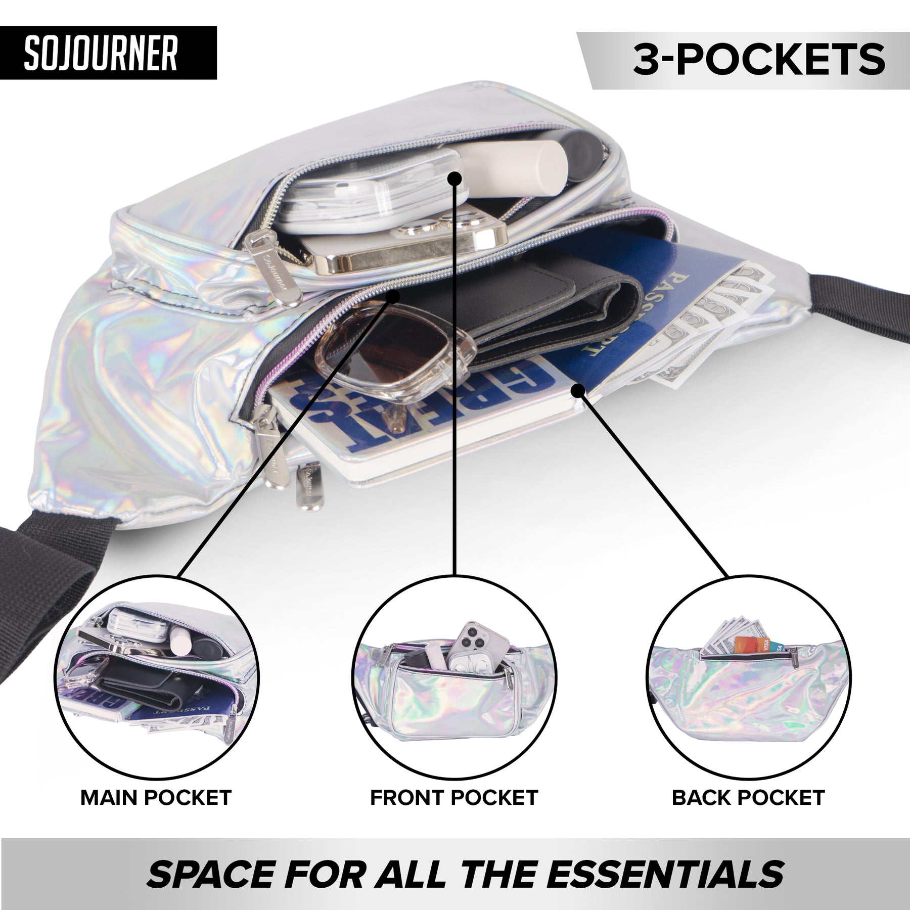 Holographic Silver Fanny Pack