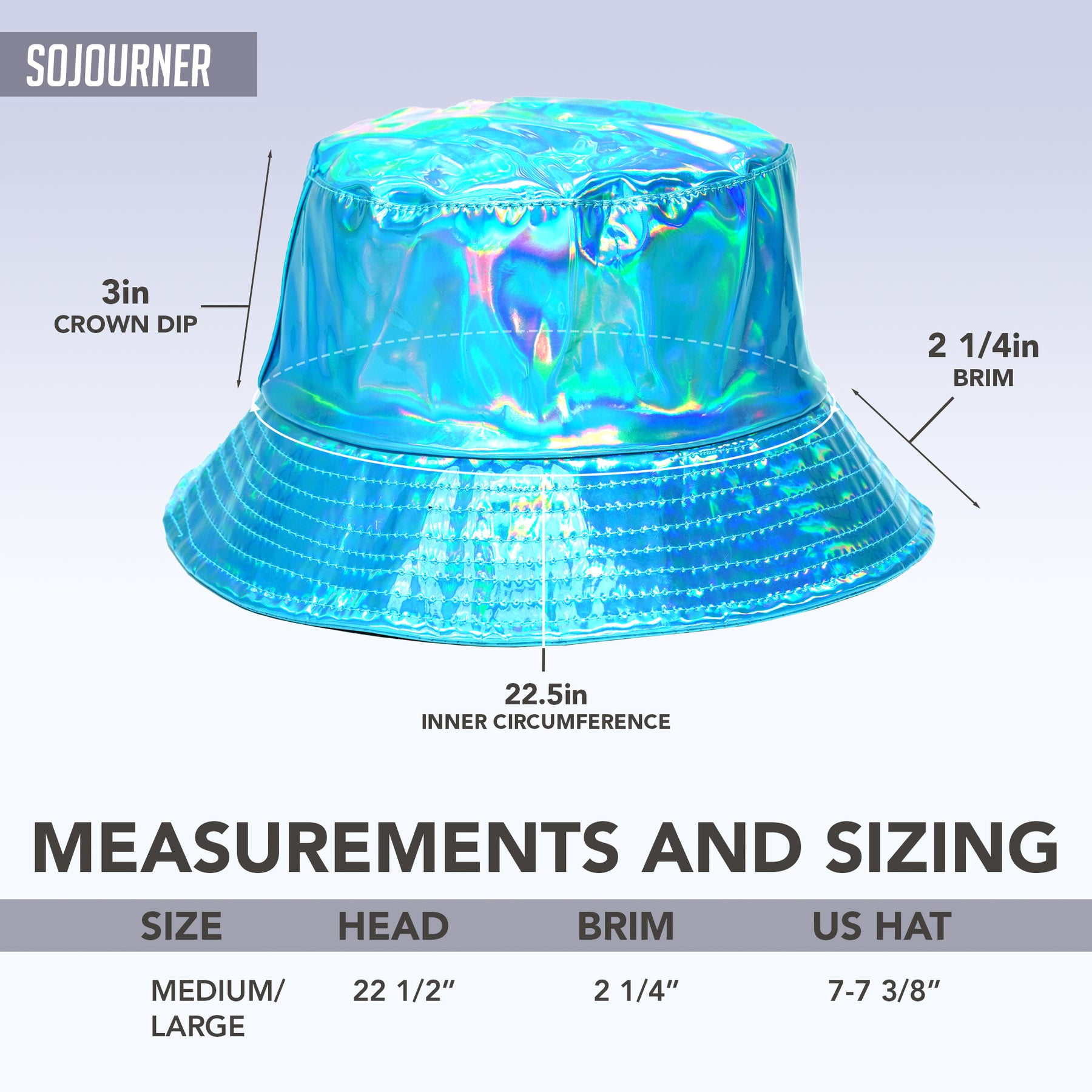 Rave Bucket Hat for Women & Men - Holographic Blue