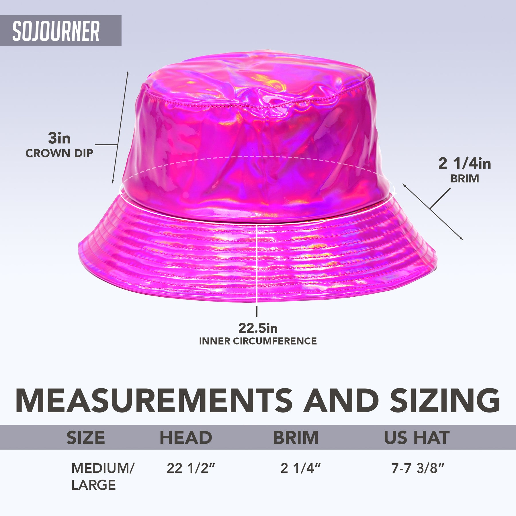 Rave Bucket Hat for Women & Men Holographic Pink