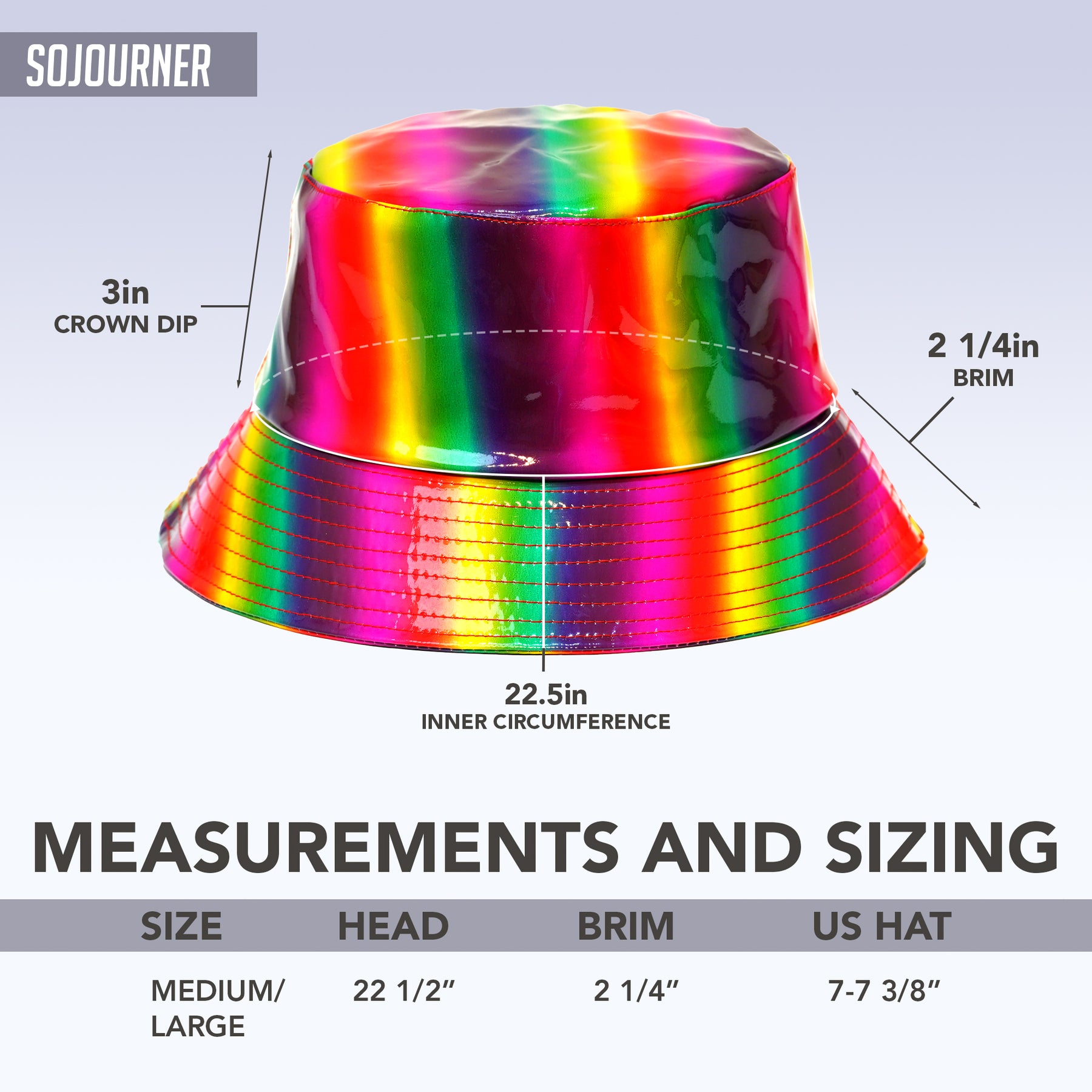 Rave Bucket Hat for Women & Men - Holographic Rainbow