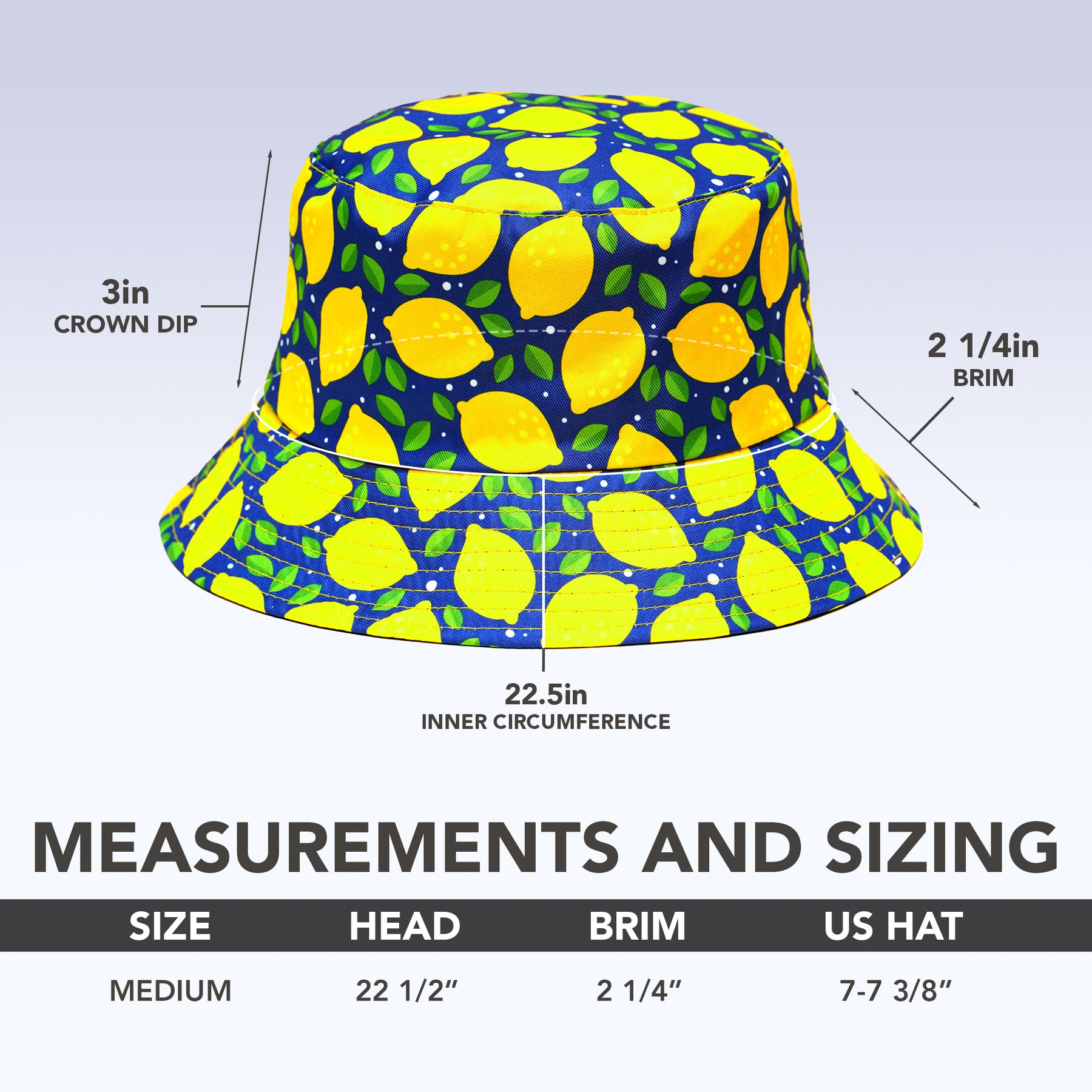 Rave Bucket Hat for Women & Men - Lemons