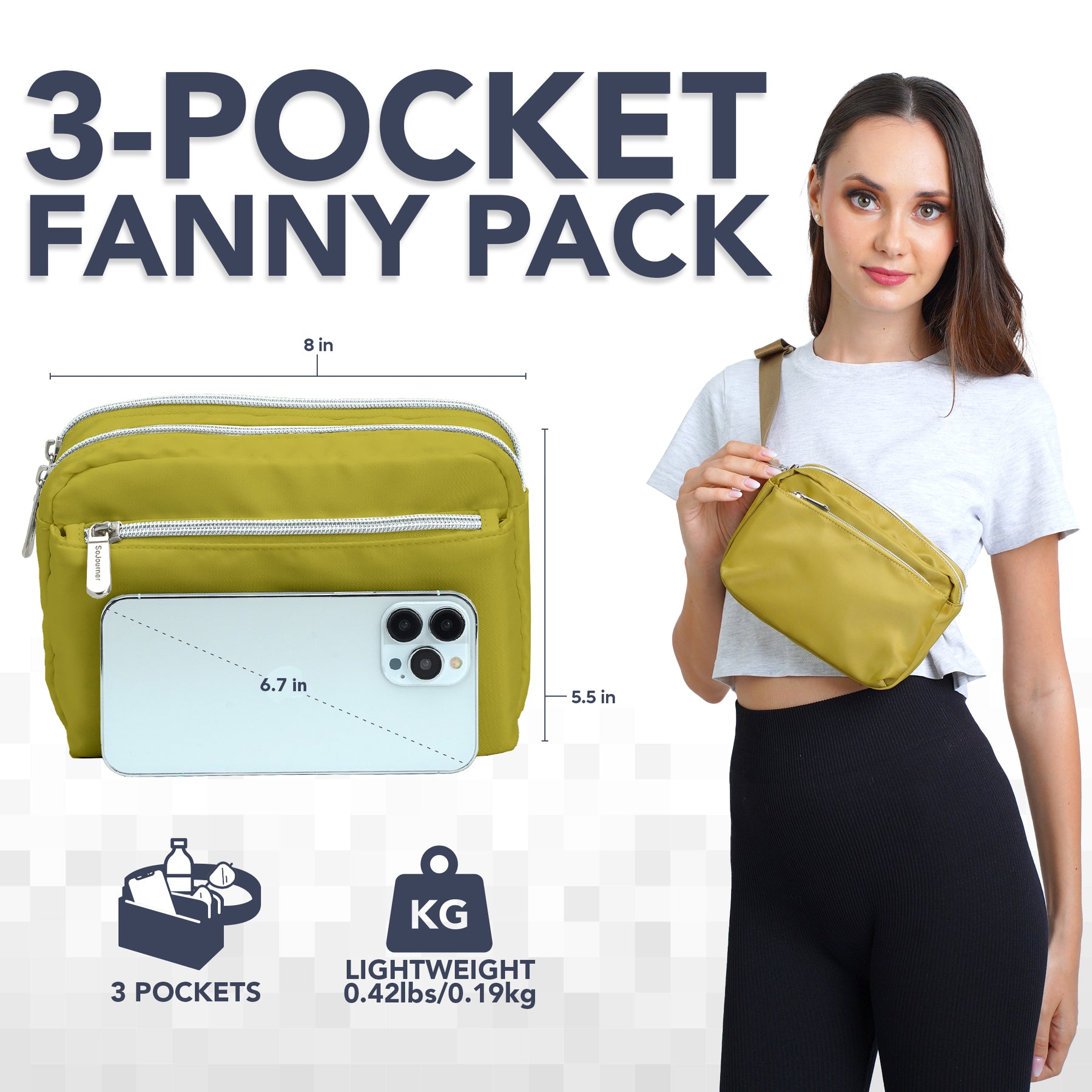 Olive Green Fanny Pack Belt Bag for Women I Cross Body Fanny Packs for Women - Crossbody Bags small Waist Bag Men