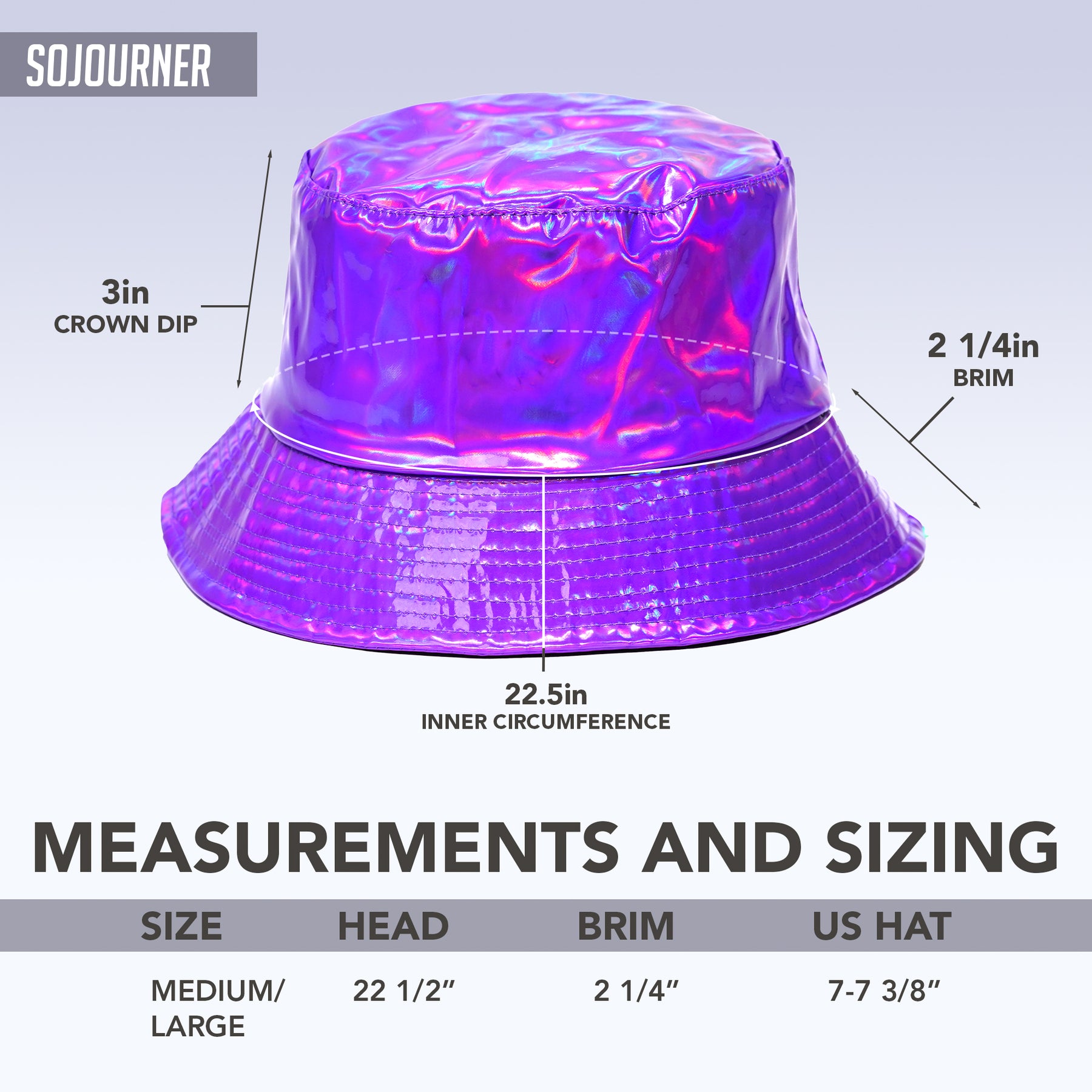 Rave Bucket Hat for Women & Men - Holographic Purple