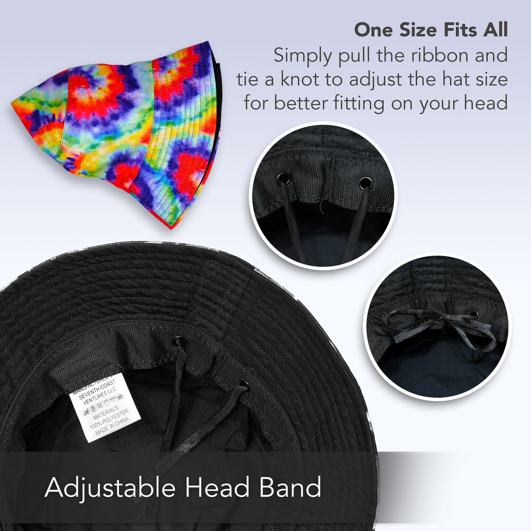 Rave Bucket Hat for Women & Men - Classic Tie Dye