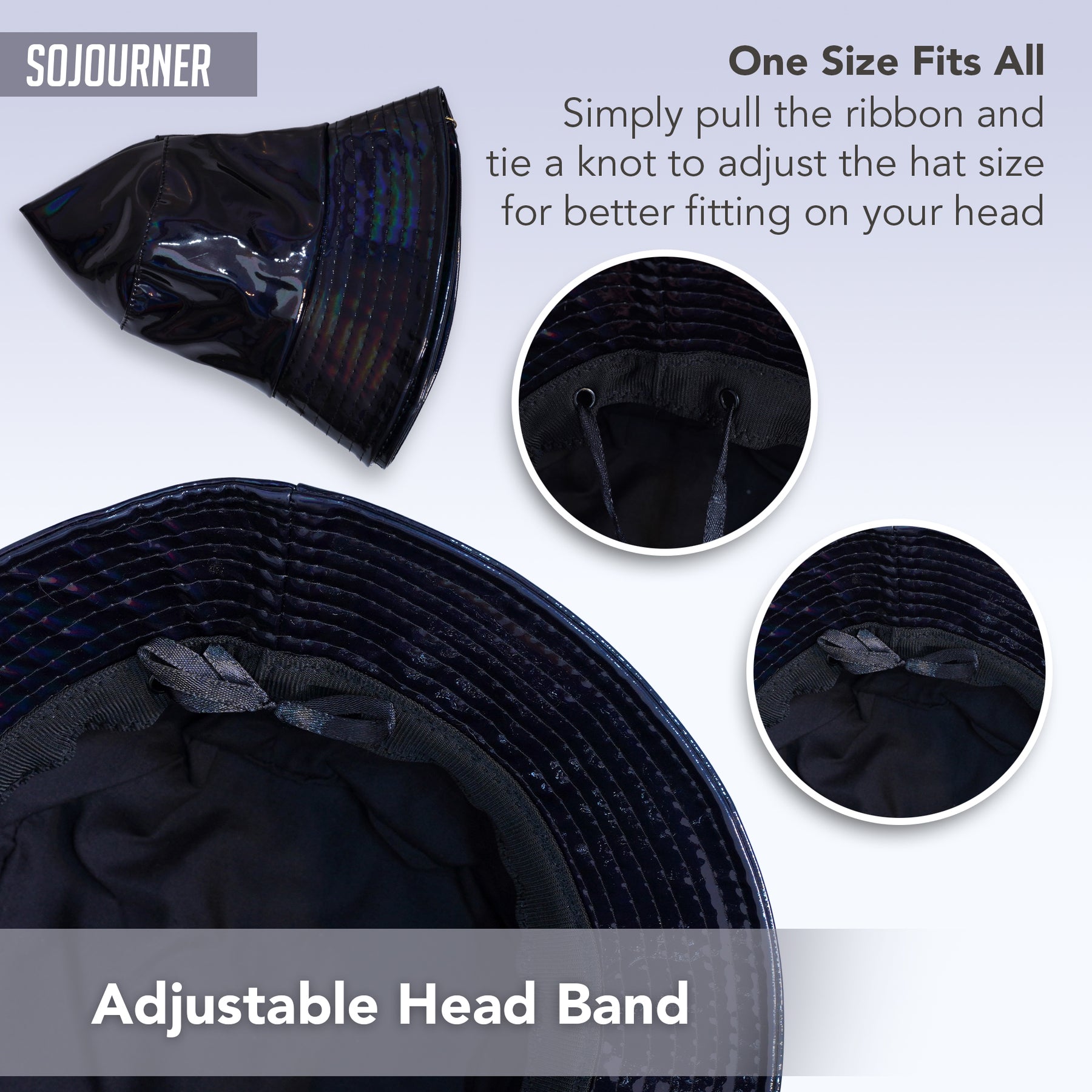 Rave Bucket Hat for Women & Men - Holographic Black
