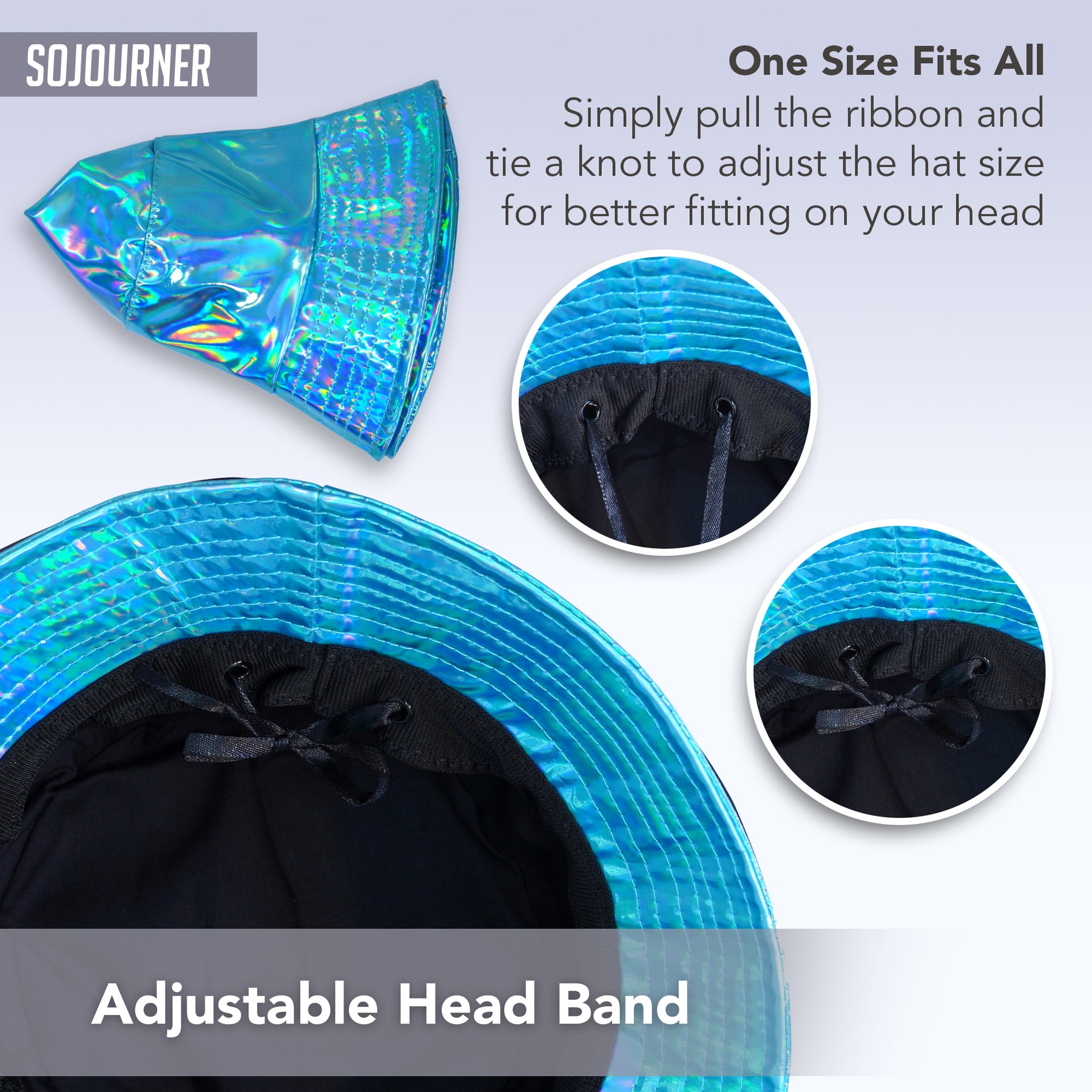 Rave Bucket Hat for Women & Men - Holographic Blue