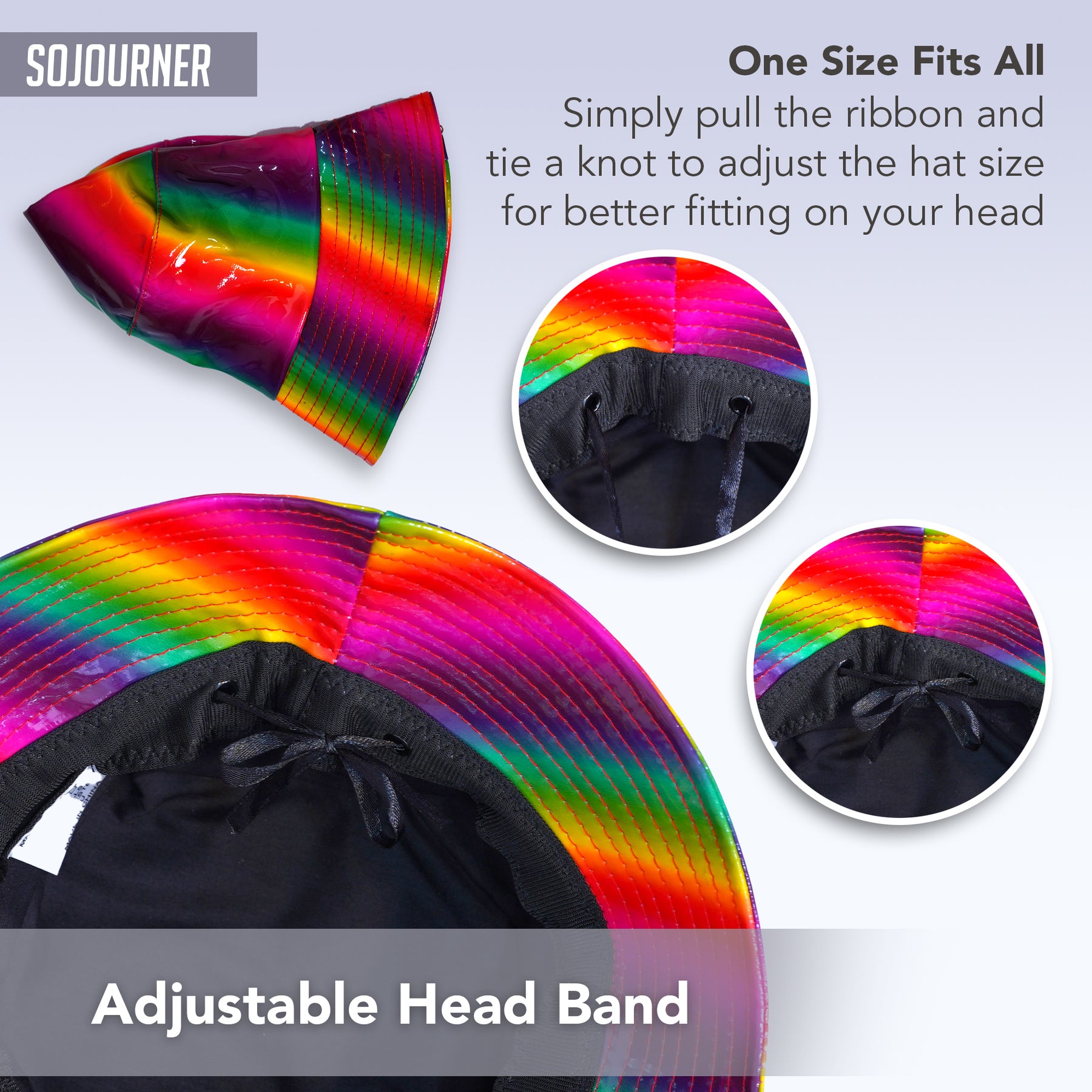 Rave Bucket Hat for Women & Men - Holographic Rainbow