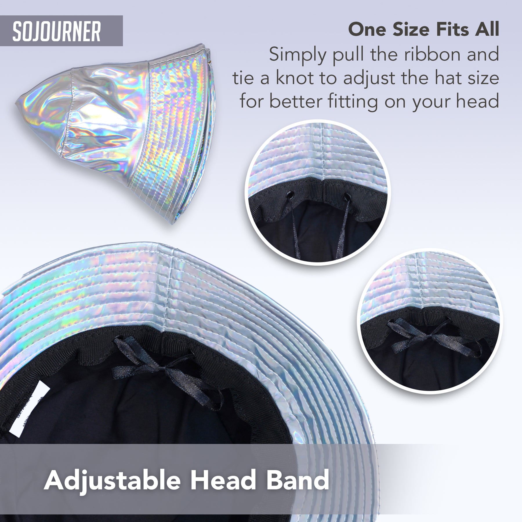 Rave Bucket Hat for Women & Men - Holographic Silver