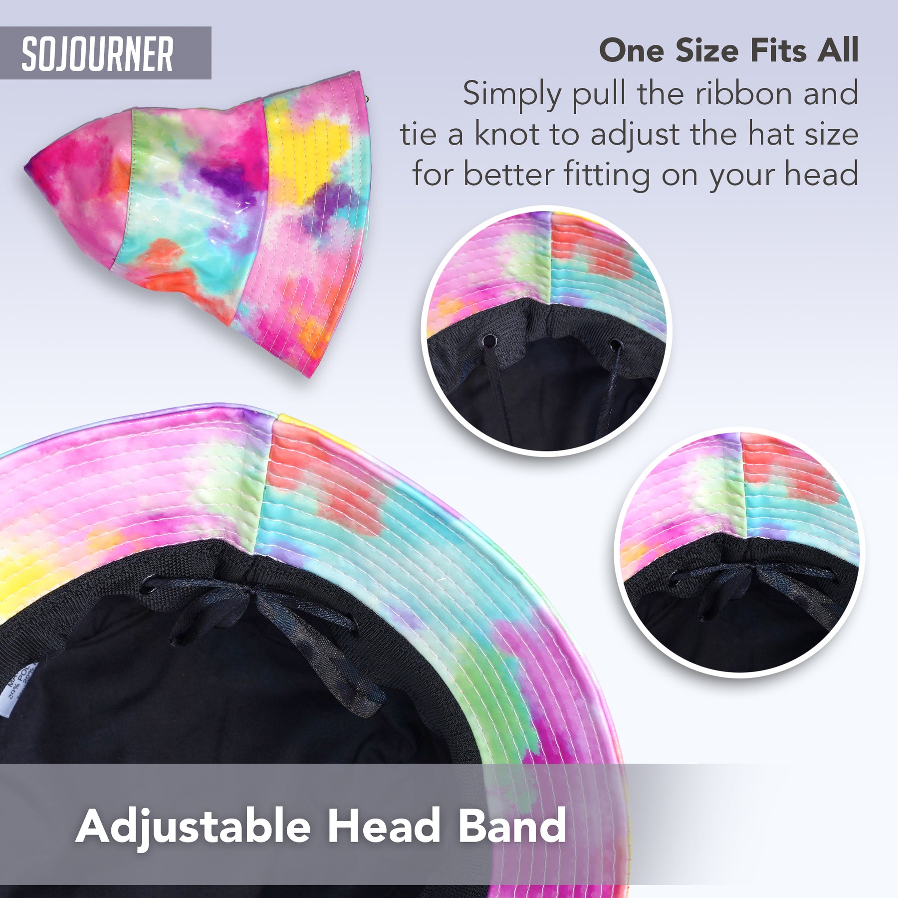 Rave Bucket Hat for Women & Men - Holographic Tie-Dye