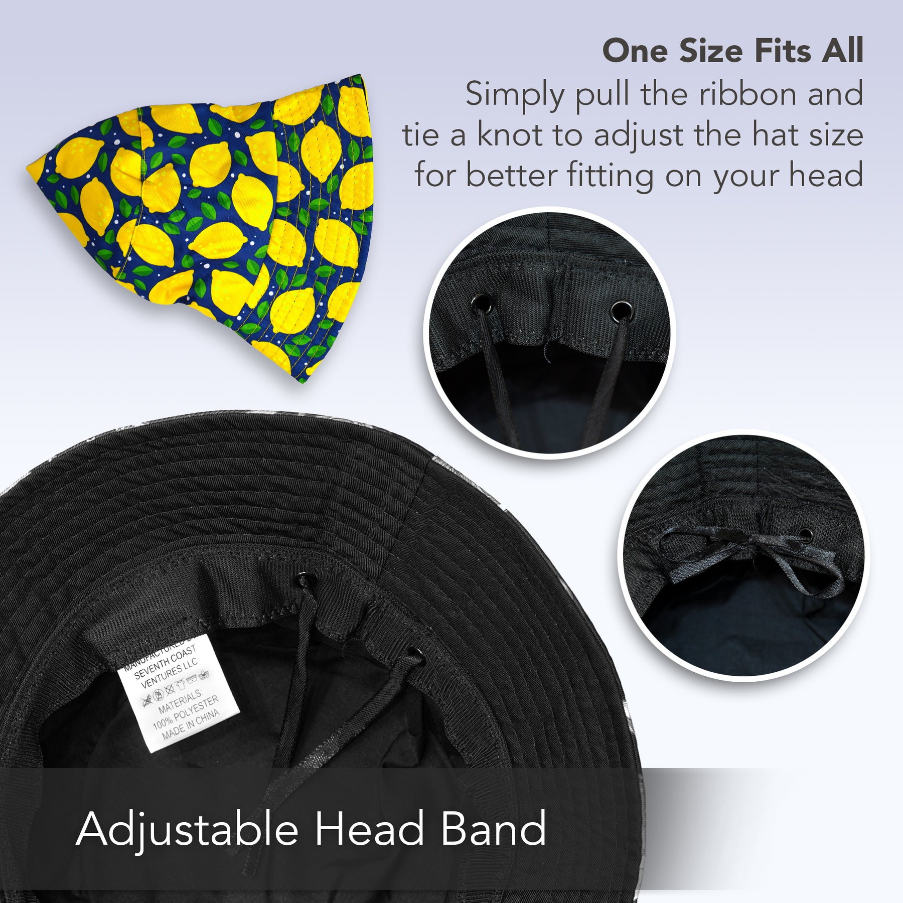 Rave Bucket Hat for Women & Men - Lemons