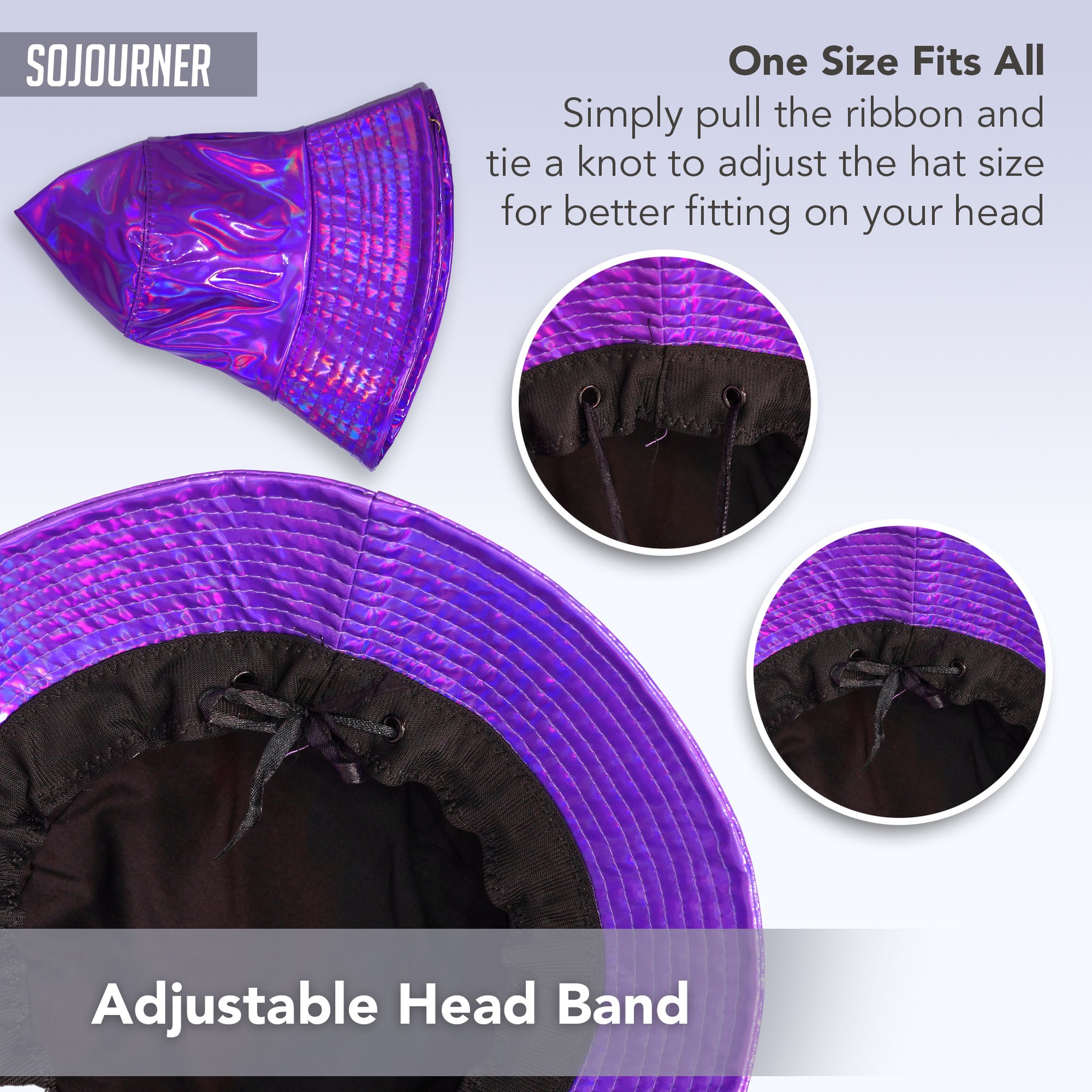 Rave Bucket Hat for Women & Men - Holographic Purple