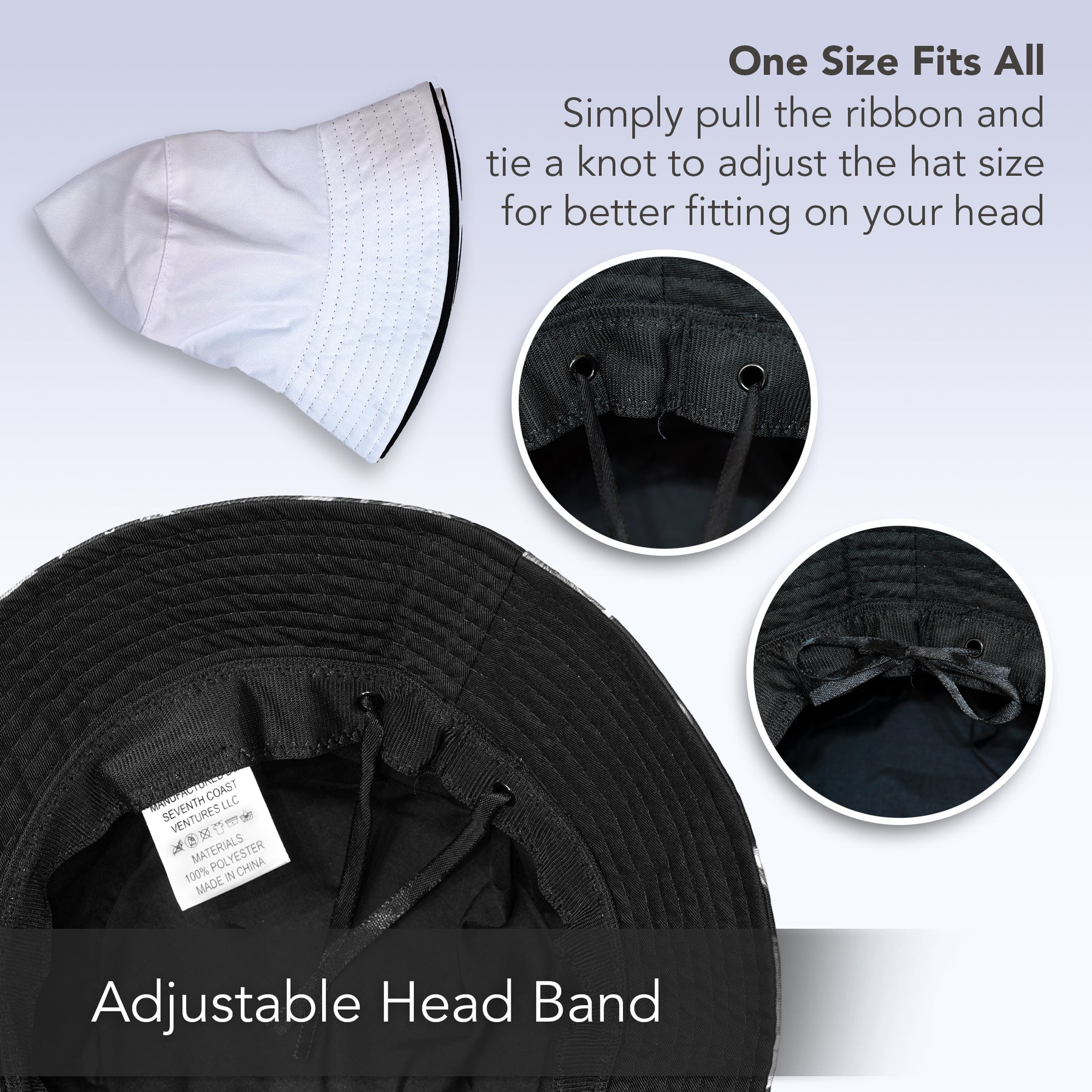 Rave Bucket Hat for Women & Men - Solid White