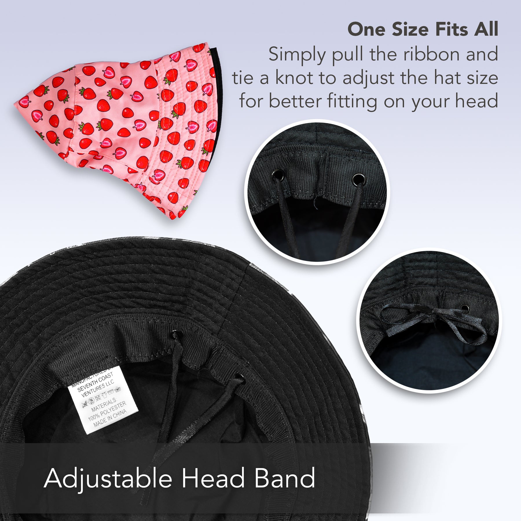 Rave Bucket Hat for Women & Men - Strawberry