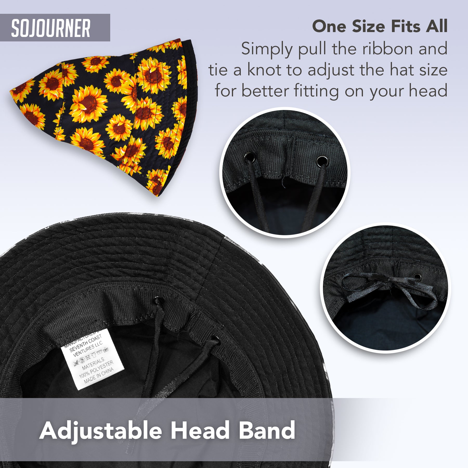 Rave Bucket Hat for Women & Men - Sunflower