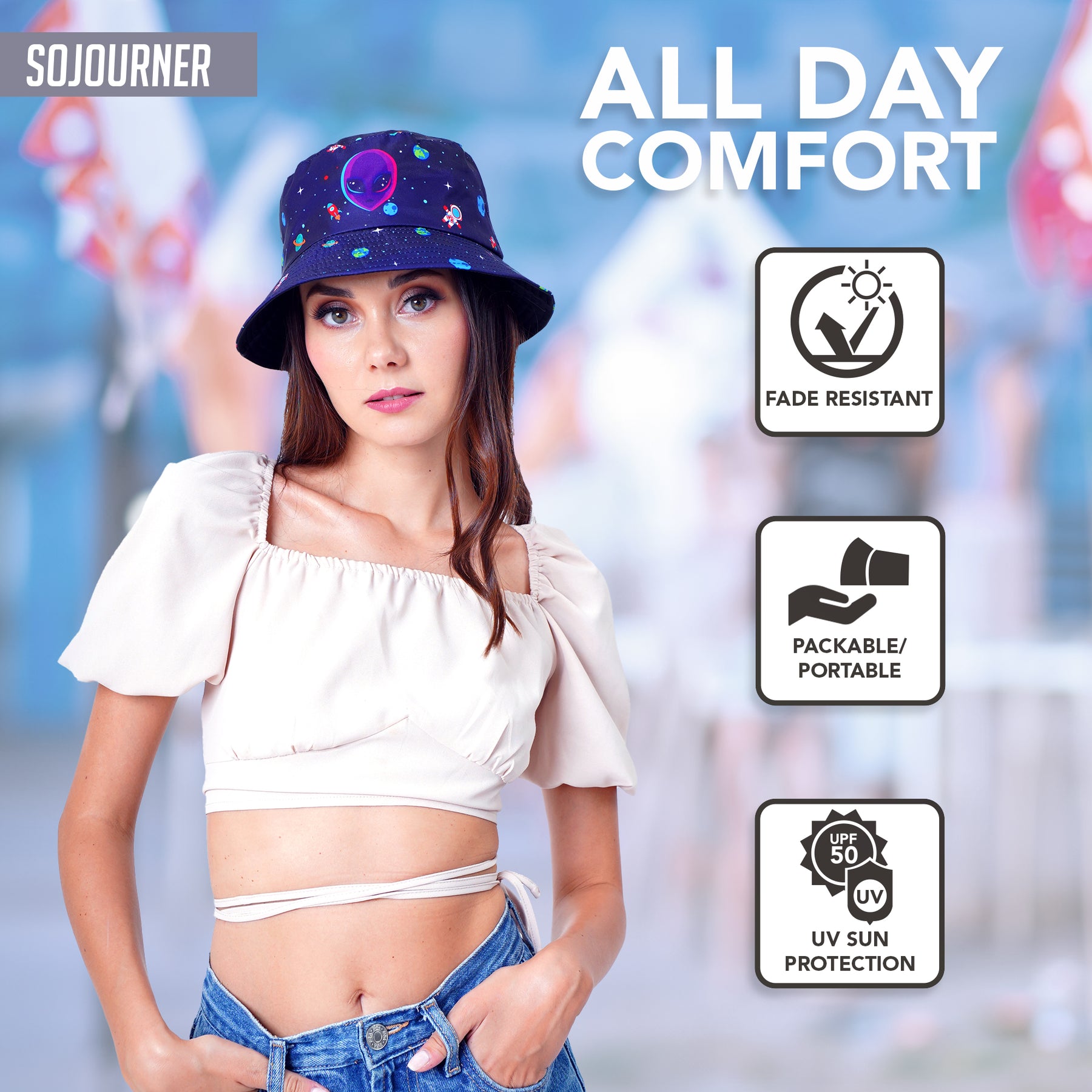 Rave Bucket Hat for Women & Men - Alien