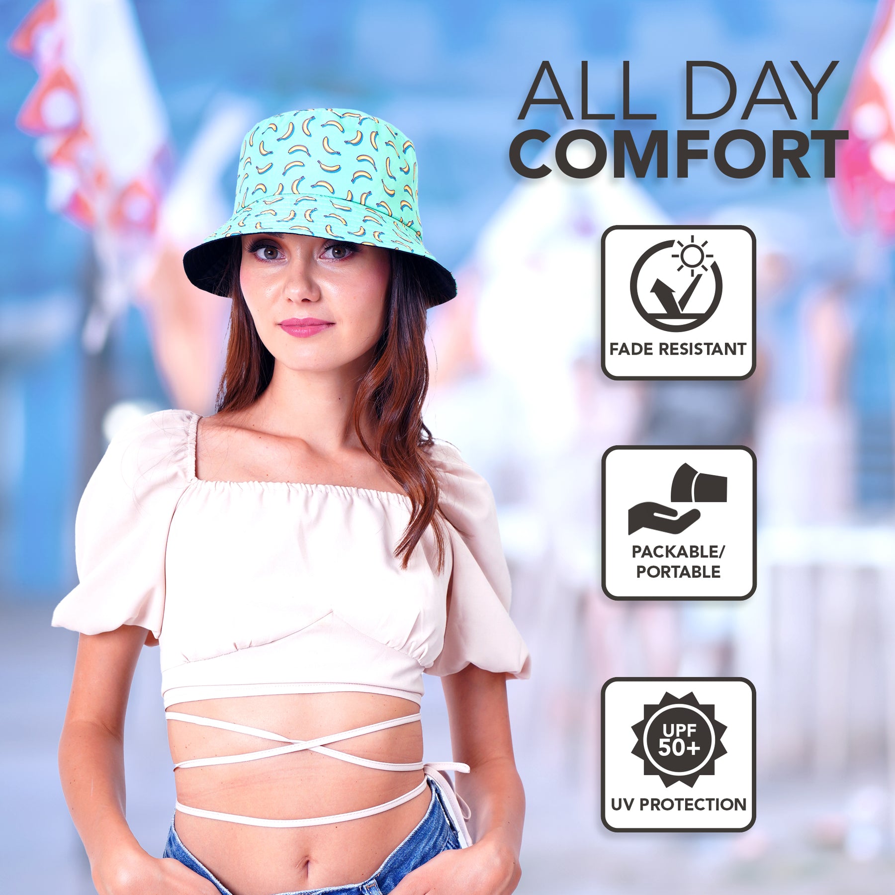 Rave Bucket Hat for Women & Men - Banana