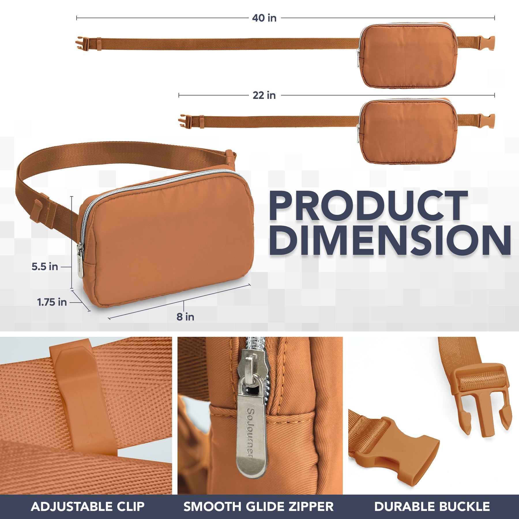 Brown Fanny Pack Belt Bag for Women I Cross Body Fanny Packs for Women - Crossbody Bags small Waist Bag Men