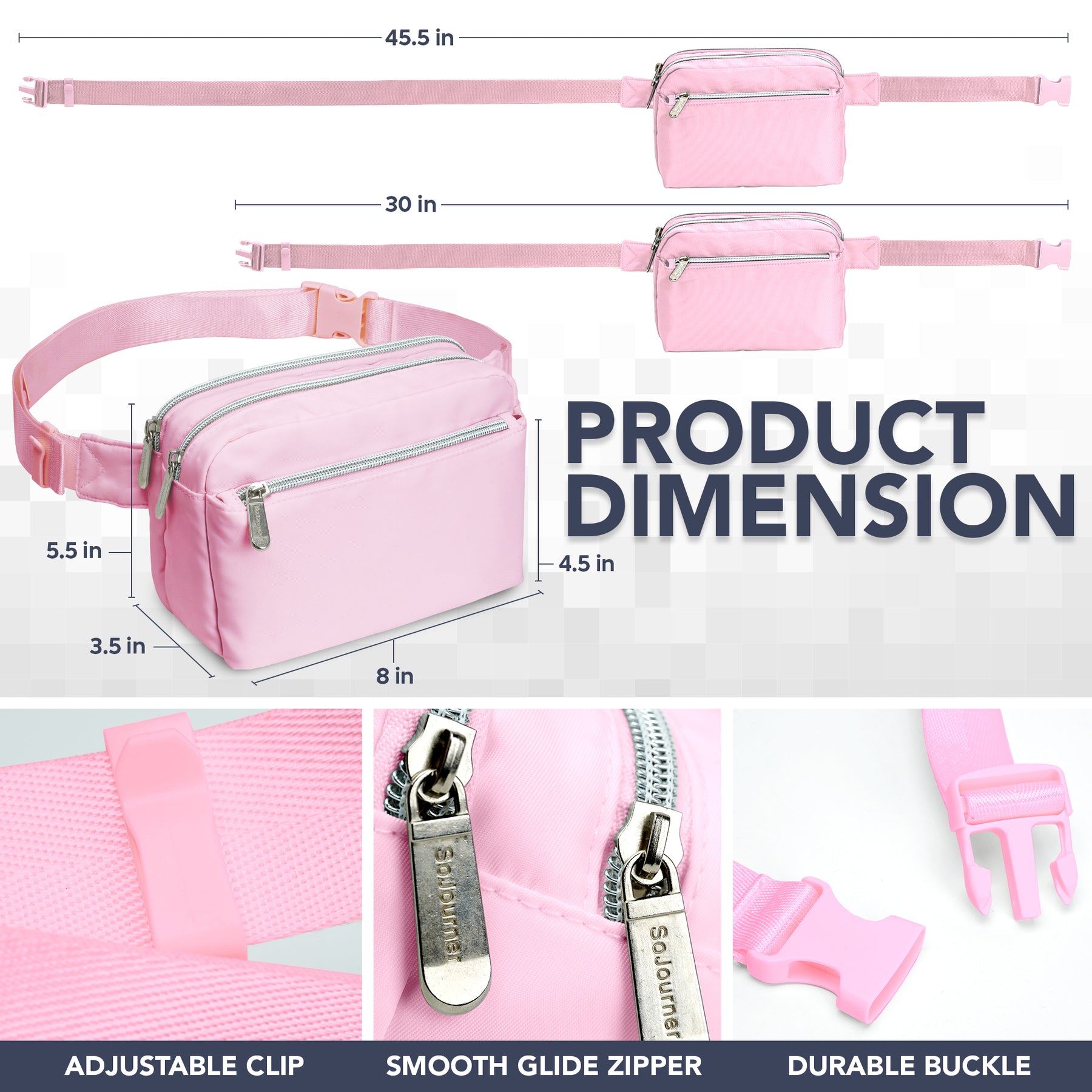 Pink Fanny Pack Belt Bag for Women I Cross Body Fanny Packs for Women - Crossbody Bags small Waist Bag Men