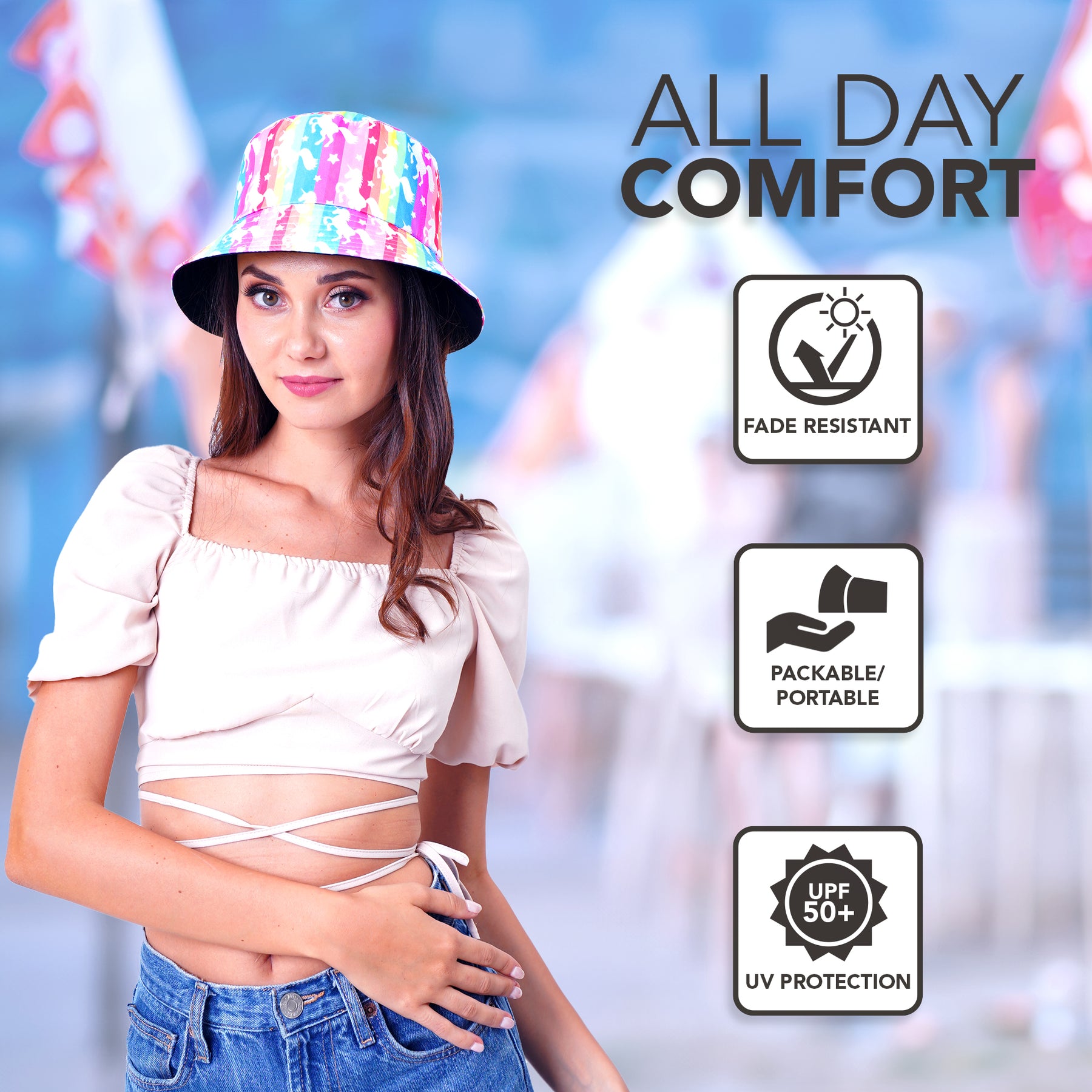 Rave Bucket Hat for Women & Men - Unicorn