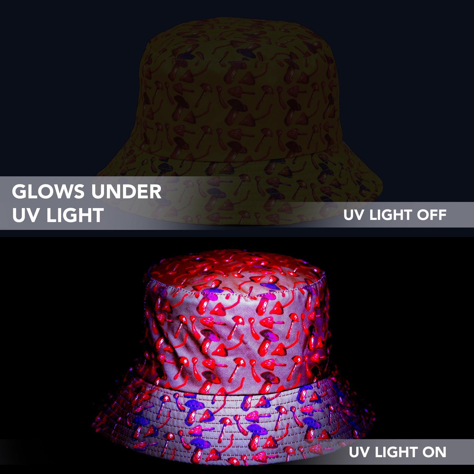 Rave Bucket Hat for Women & Men - Mushroom Yellow
