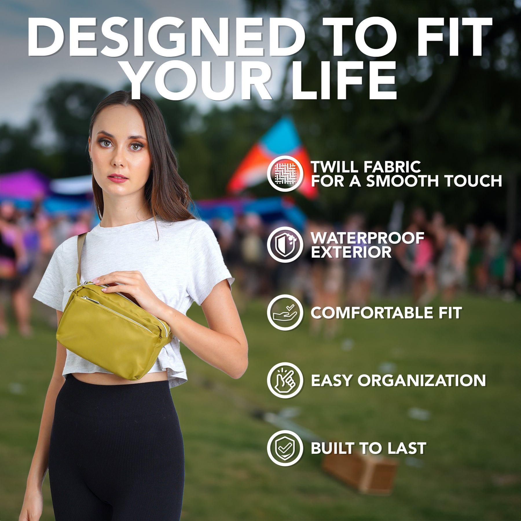 Olive Green Fanny Pack Belt Bag for Women I Cross Body Fanny Packs for Women - Crossbody Bags small Waist Bag Men