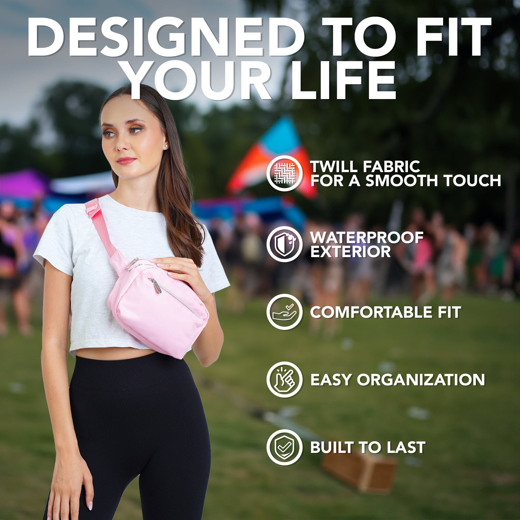 Pink Fanny Pack Belt Bag for Women I Cross Body Fanny Packs for Women - Crossbody Bags small Waist Bag Men