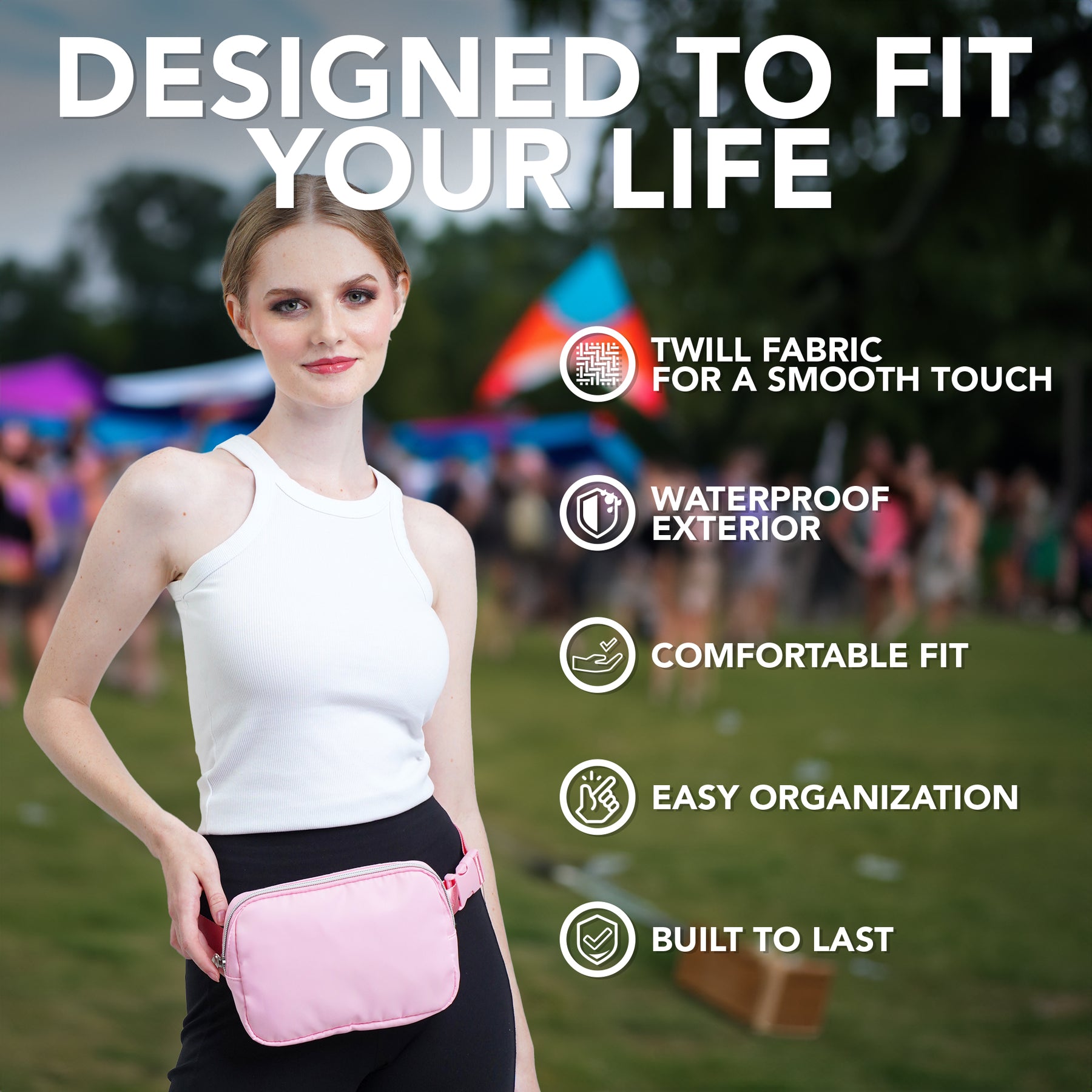 Pink Fanny Pack Belt Bag for Women I Cross Body Fanny Packs for Women - Crossbody Bags small Waist Bag Men