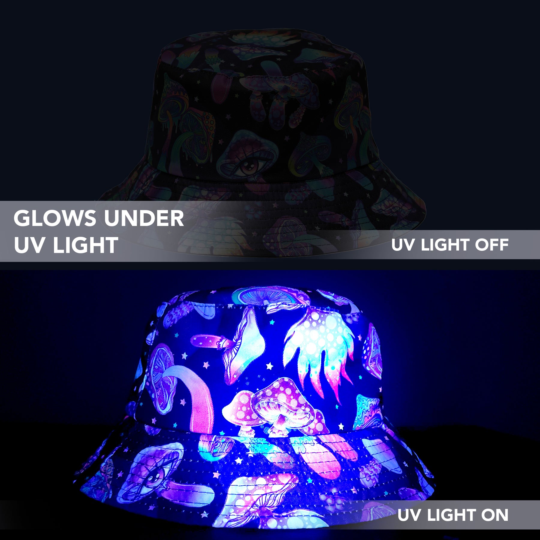 Rave Bucket Hat for Women & Men - Magic Mushroom