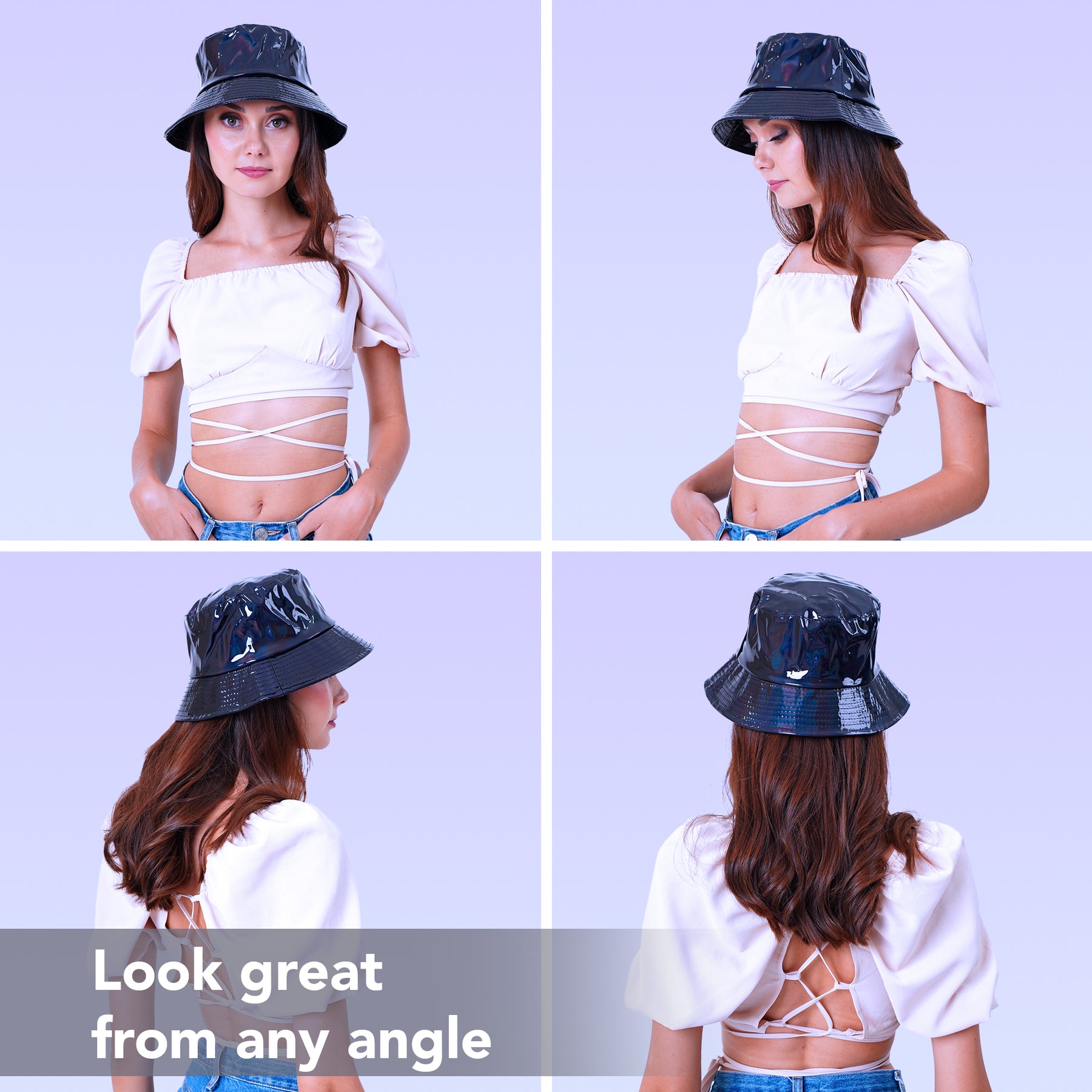 Rave Bucket Hat for Women & Men - Holographic Black