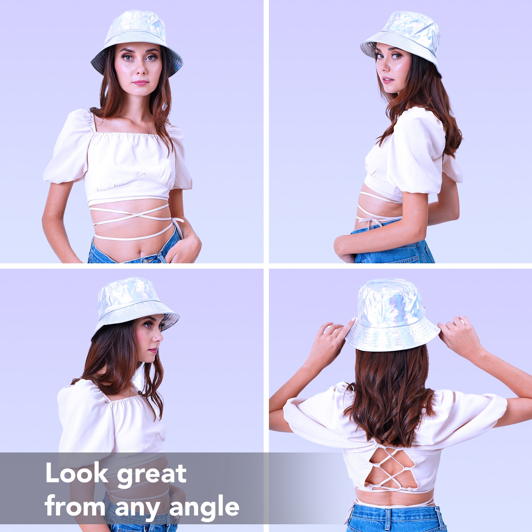 Rave Bucket Hat for Women & Men - Holographic Silver