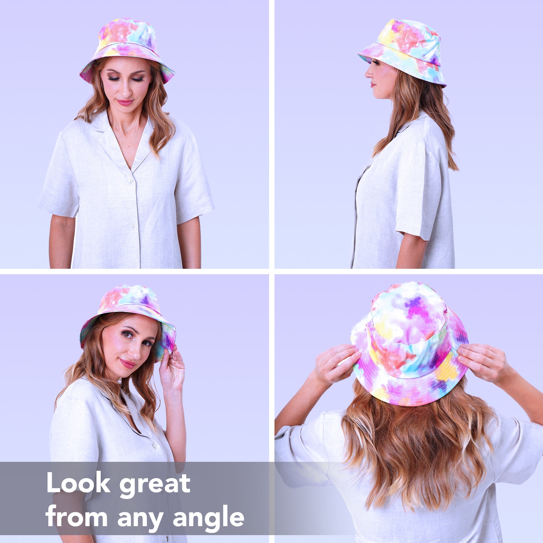 Rave Bucket Hat for Women & Men - Holographic Tie-Dye