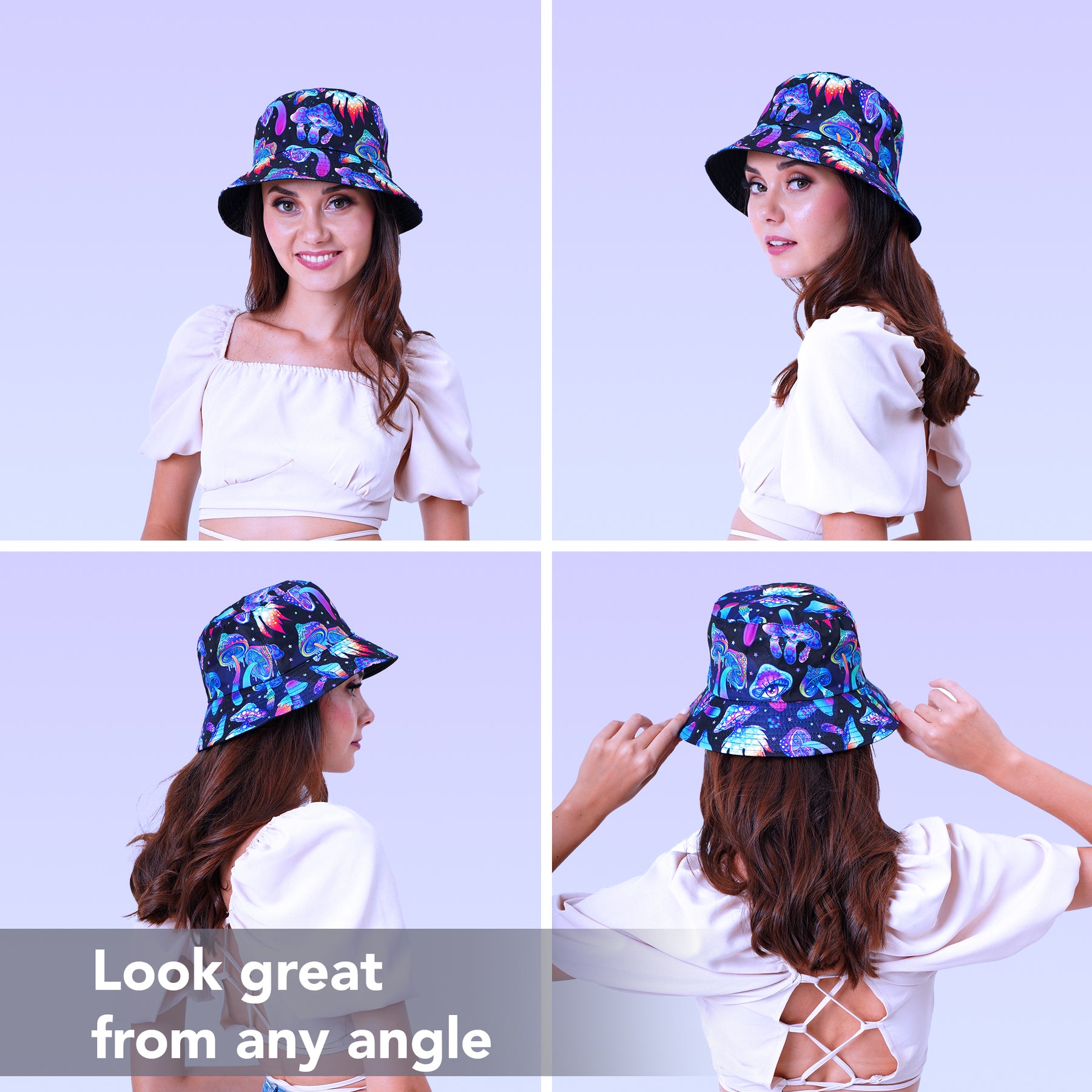 Rave Bucket Hat for Women & Men - Magic Mushroom