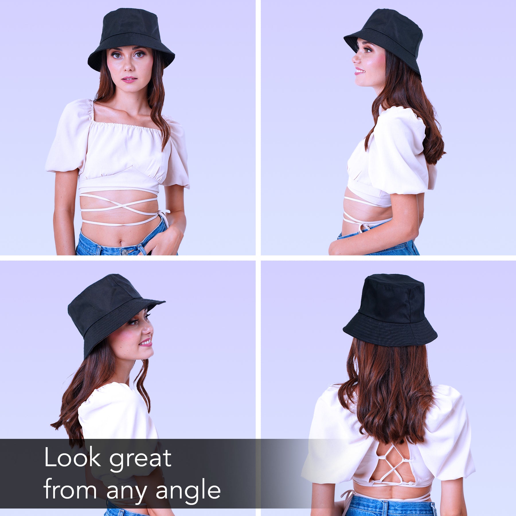 Rave Bucket Hat for Women & Men - Solid Black