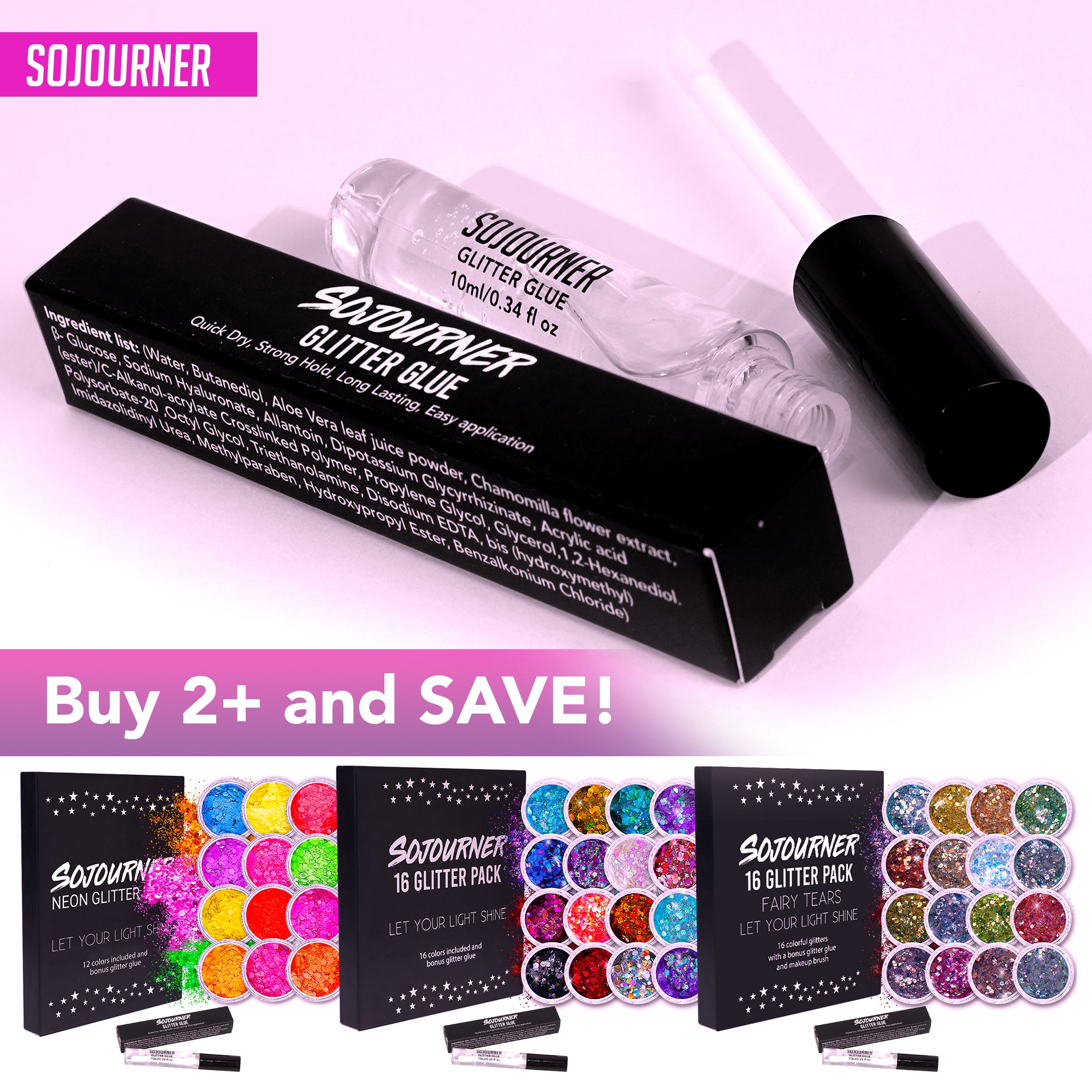 Glitter Glue - Glitter Body Glue & Face Glue - Face Glitter Makeup Primer for Eye, Face, Skin, Body Adhesive
