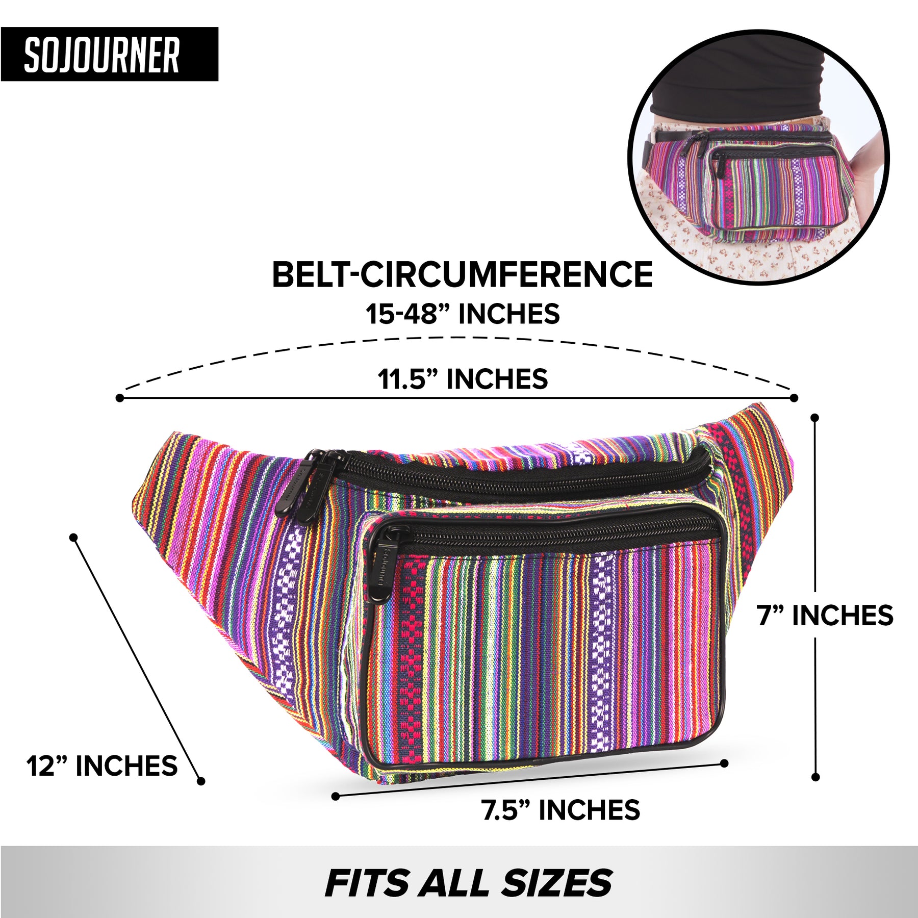 Woven Boho Rose Fanny Pack