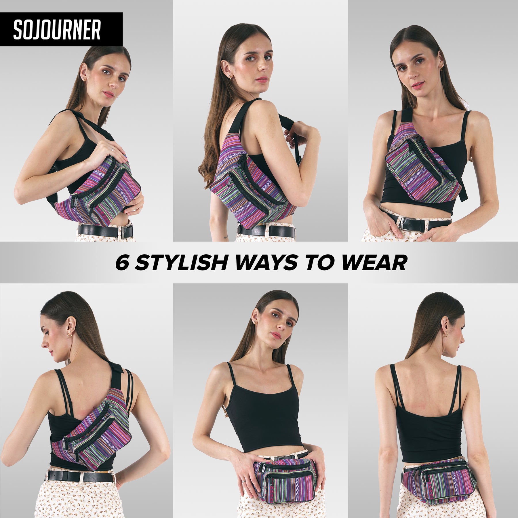 Woven Boho Rose Fanny Pack