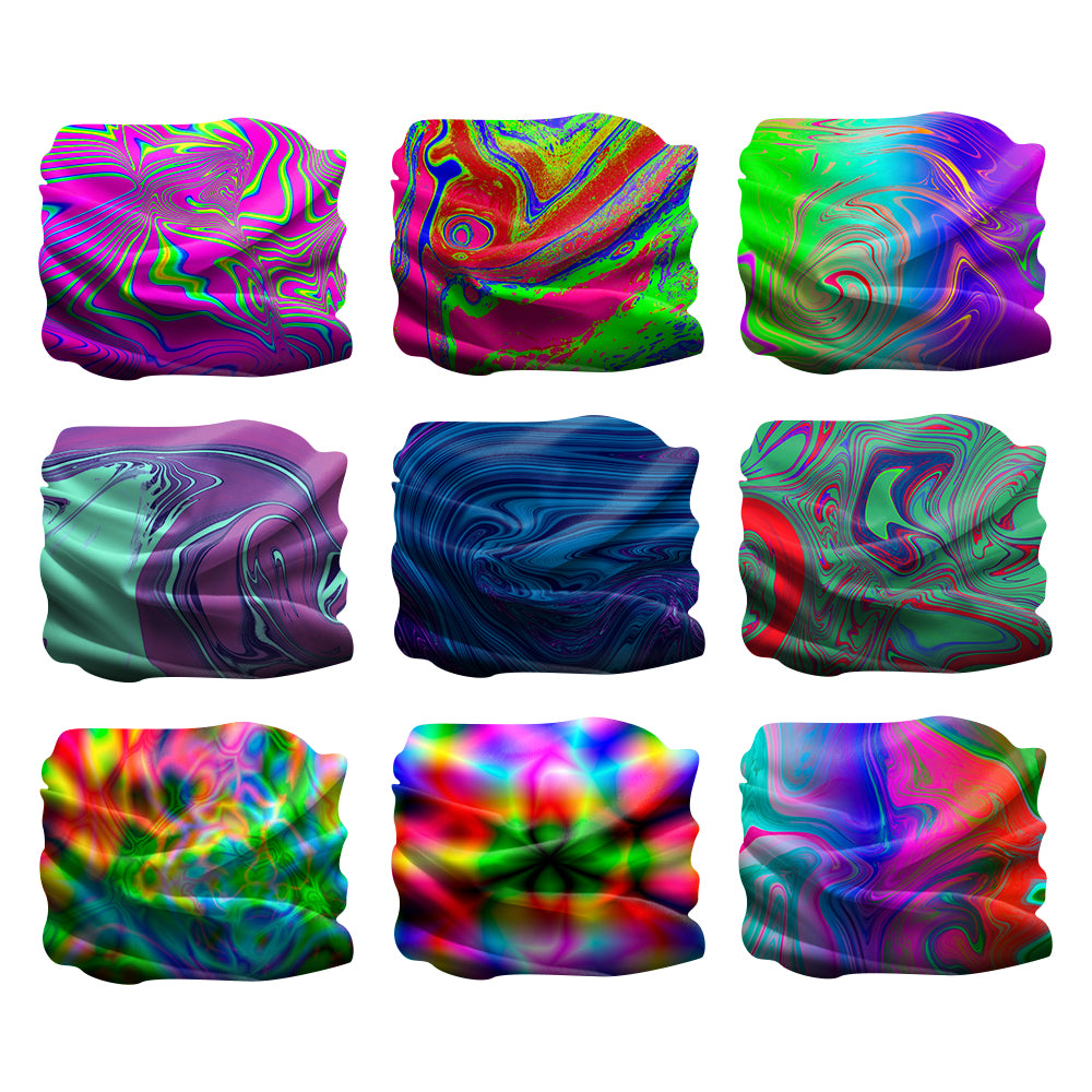 Fanny Pack 9PCS Psychedelic - Seamless Mask Bandana Headband - SoJourner Bags