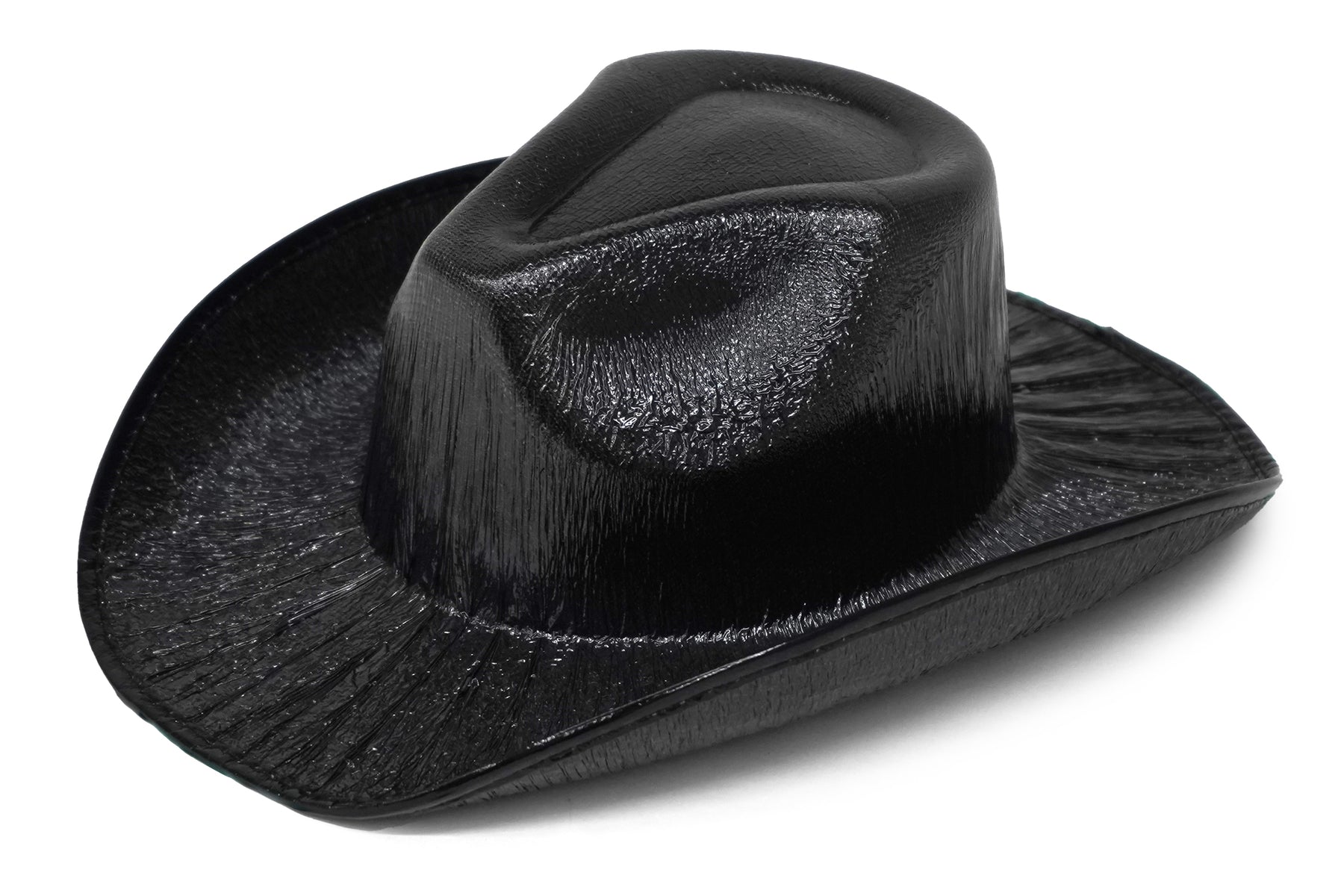 Neon Sparkly Glitter Space Cowboy Hat - Holographic Black Halloween Party Disco Cowgirl Hat for Birthday & Bachelorette