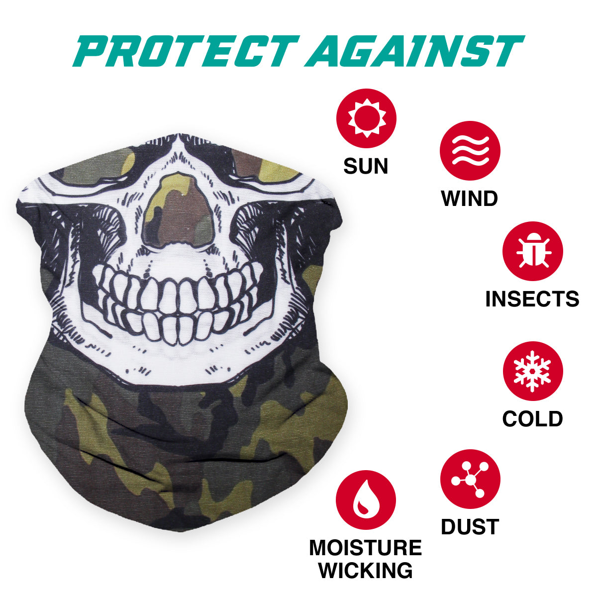 Motorcycle Neck Gaiter Face Mask Bandana (2 Pack) - Neck Gators Face Coverings for Men & Women I Neck Gator Masks