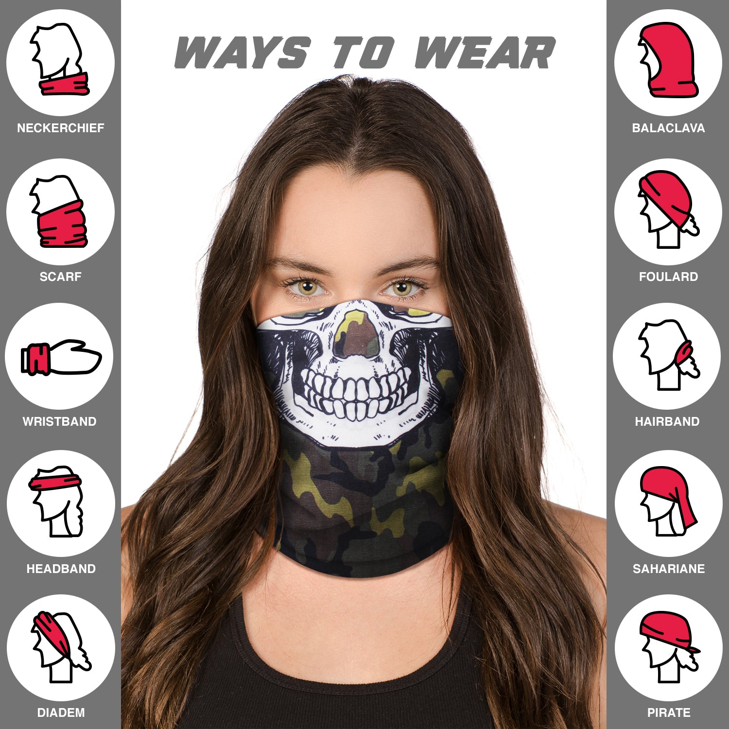 Motorcycle Neck Gaiter Face Mask Bandana (2 Pack) - Neck Gators Face Coverings for Men & Women I Neck Gator Masks