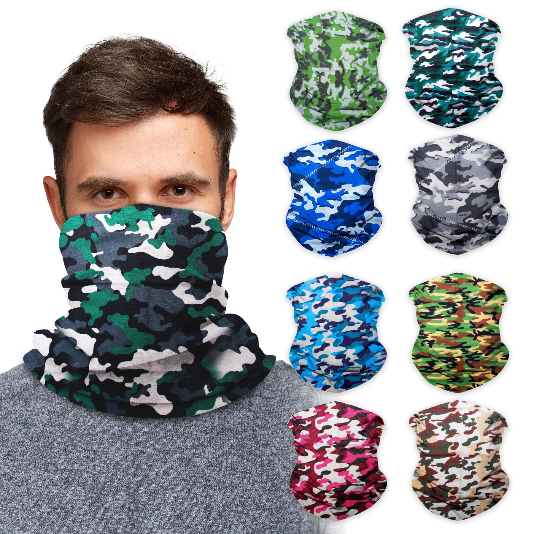 Neck Gaiter Face Mask Bandana Neck Gators Face Coverings for Men & Women I Neck Gator Masks Camo 1