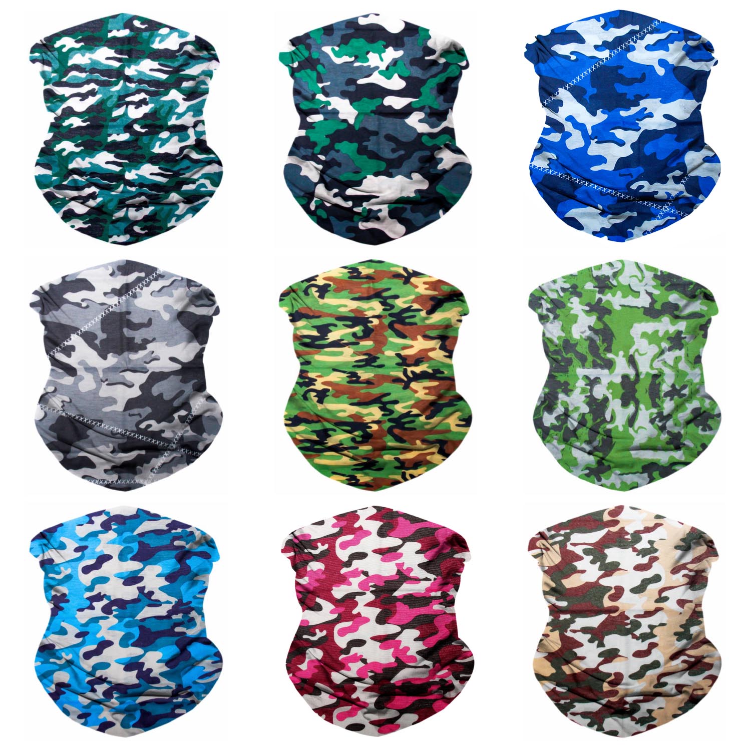 Neck Gaiter Face Mask Bandana Neck Gators Face Coverings for Men & Women I Neck Gator Masks Camo 1