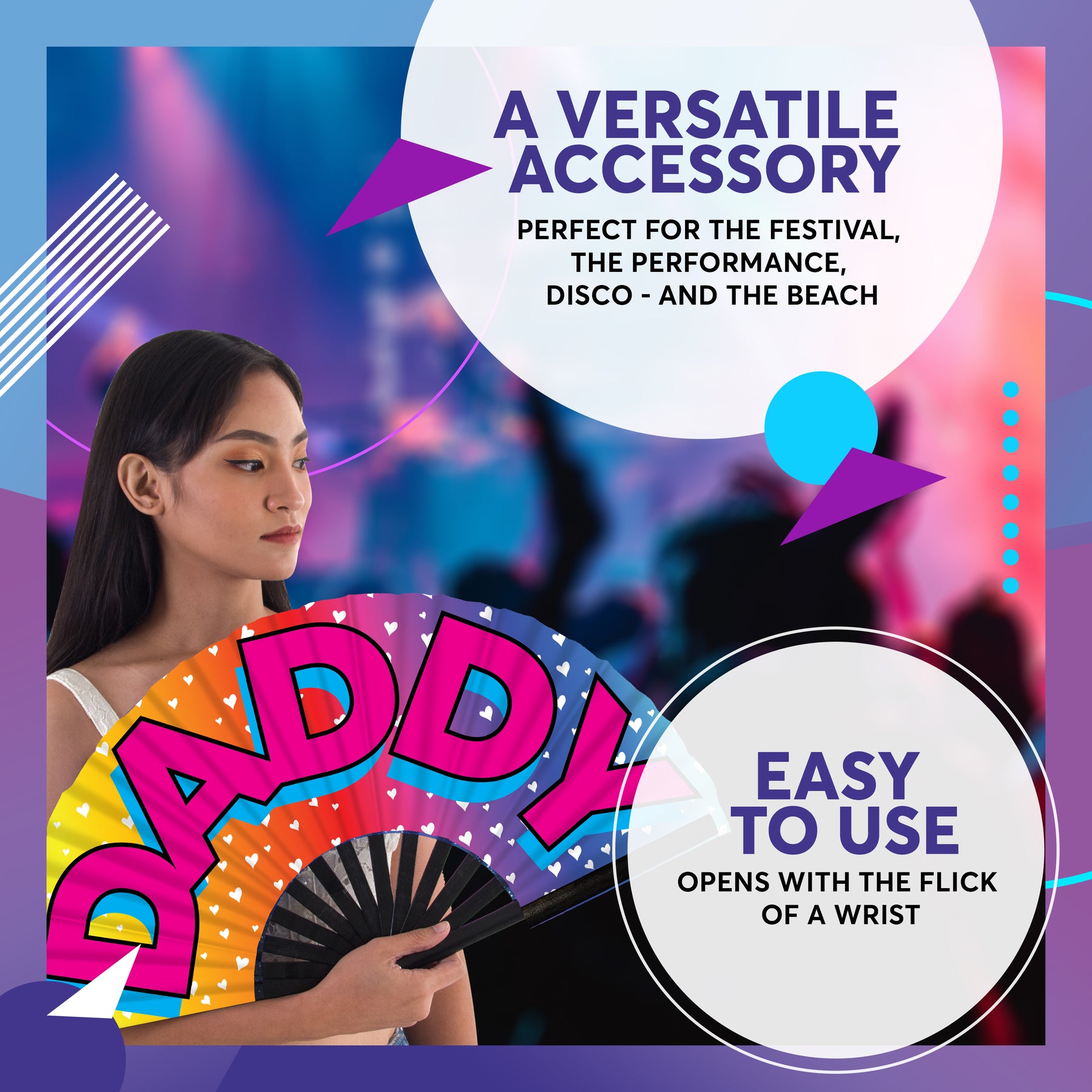 SoJourner Bags Rave Hand Fan (Daddy)