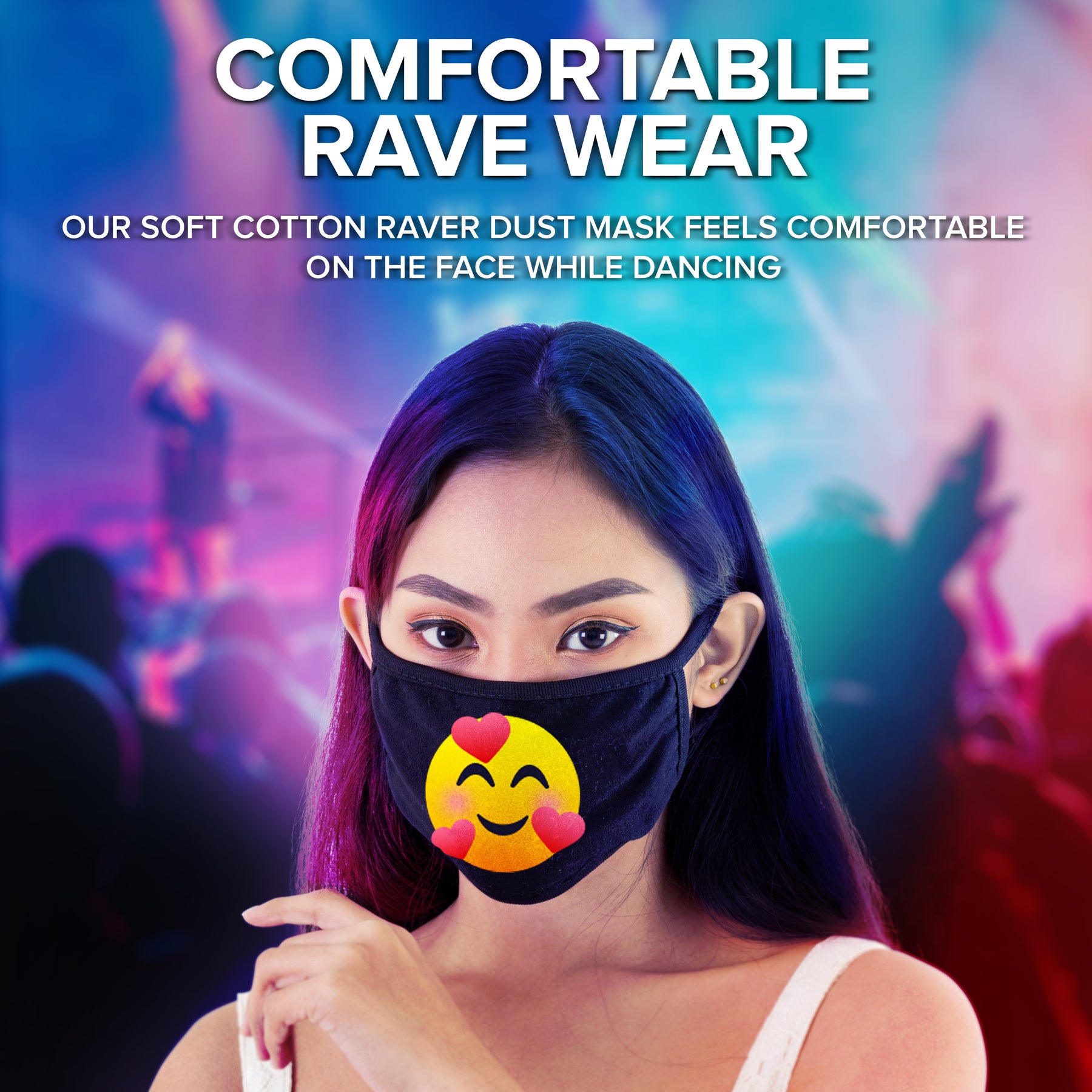 Face Mouth Mask - Cotton Face Covering Neck Mask for Men and Women - 6 Pack Emoticon