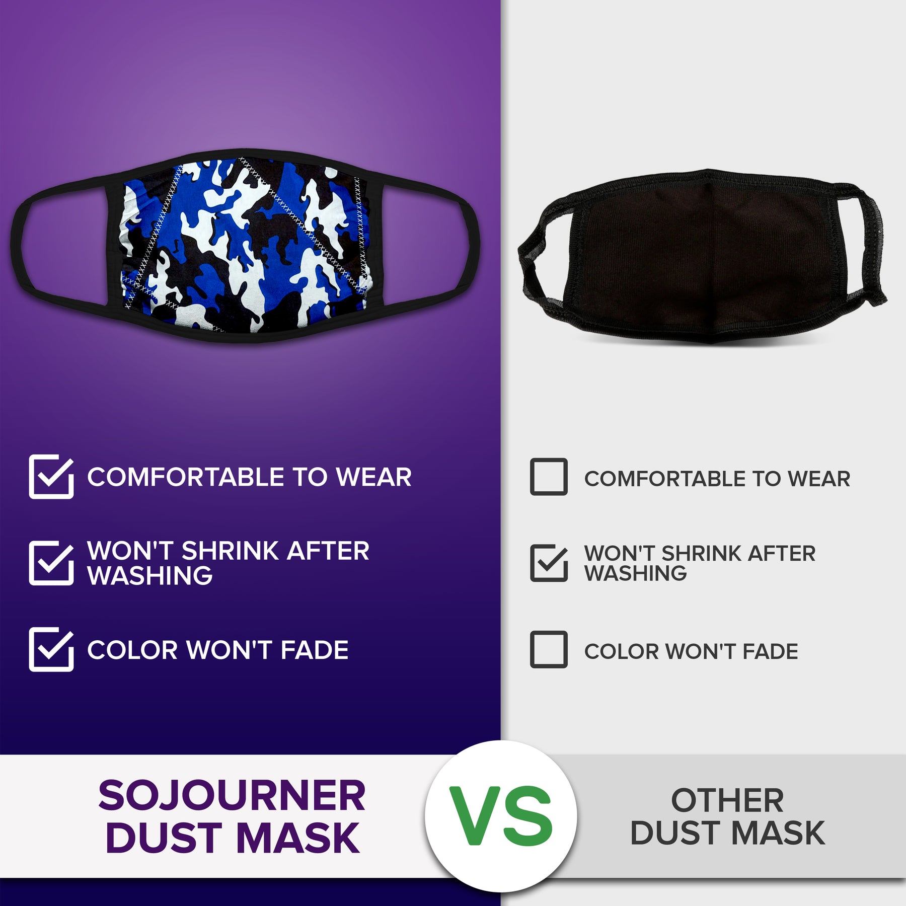 Face Mouth Mask - Cotton Face Covering Neck Mask for Men and Women - 6 Pack Camo