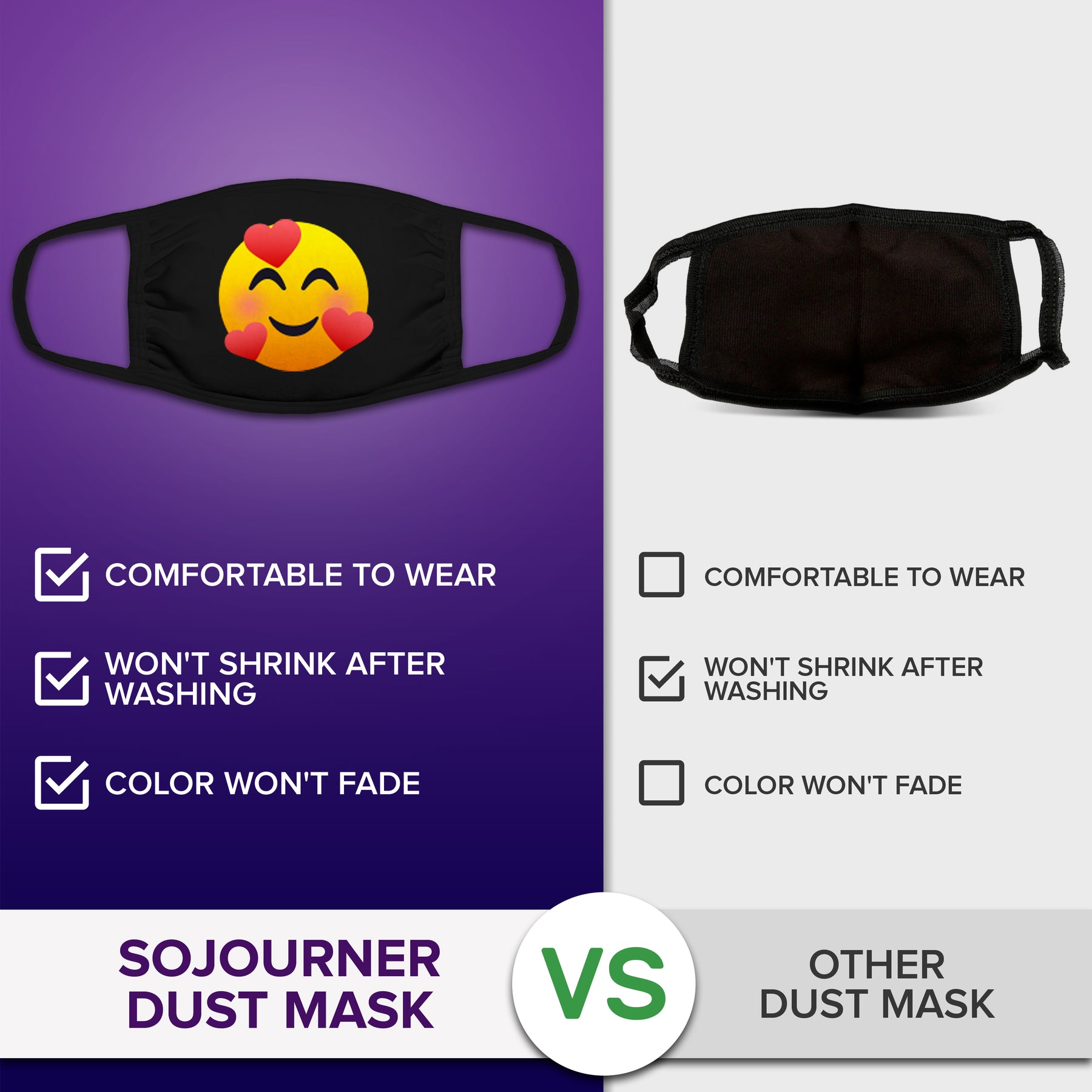Face Mouth Mask - Cotton Face Covering Neck Mask for Men and Women - 6 Pack Emoticon