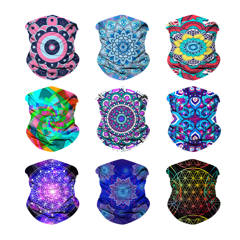 Fanny Pack 9PCS Mandala - Seamless Mask Bandana Headband - SoJourner Bags