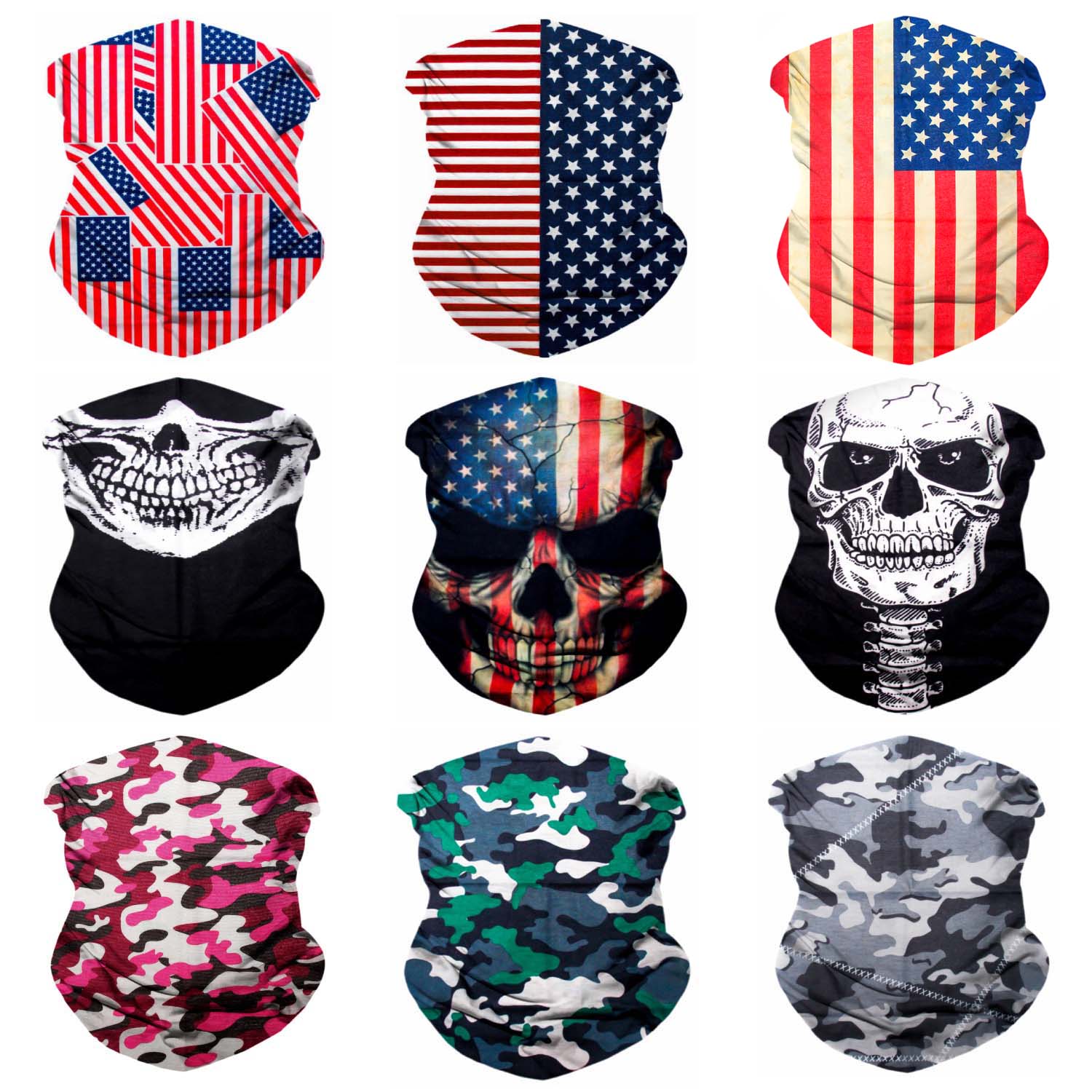 Neck Gaiter Face Mask Bandana Neck Gators Face Coverings for Men & Women I Neck Gator Masks Patriot 1