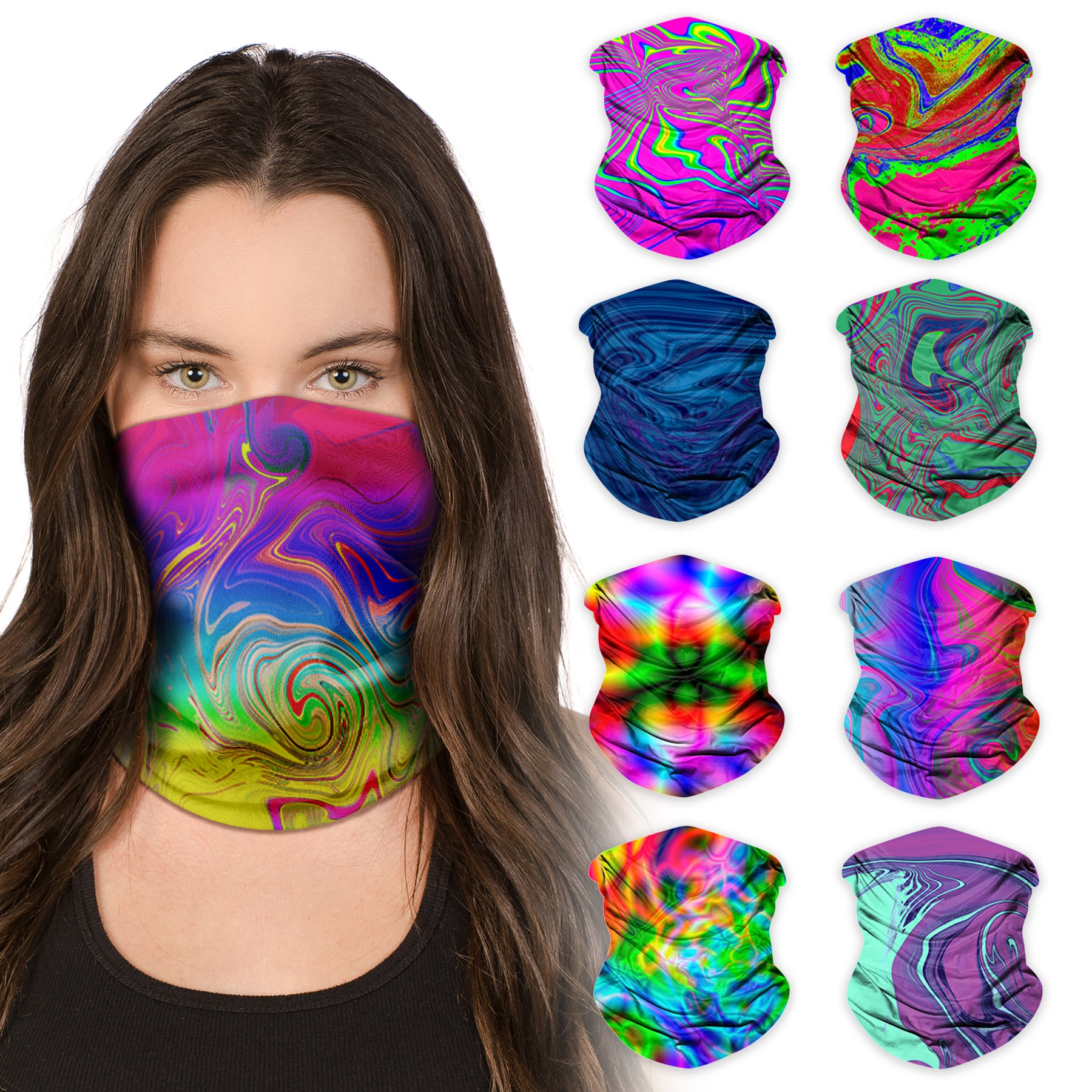 Neck Gaiter Face Mask Bandana Neck Gators Face Coverings for Men & Women I Neck Gator Masks Psychedelic